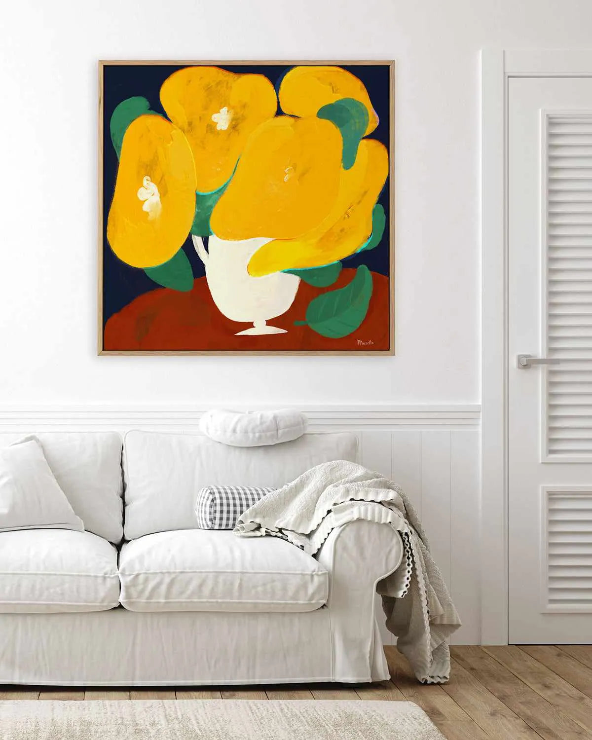 Yellow Flowers by Marco Marella | Framed Canvas Art Print from Olive et Oriel where you can shop wallpaper and artworks online