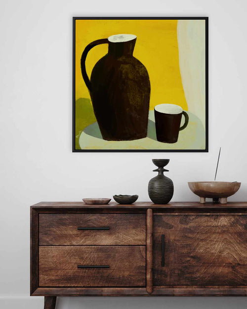 Yellow Room Still Life I by Marco Marella | Framed Canvas Art Print