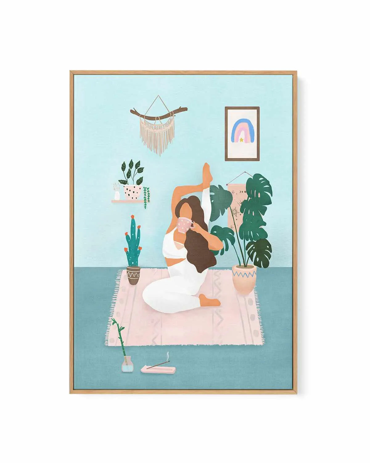 Yoga Girl by Petra Lizde | Framed Canvas Art Print from Olive et Oriel where you can shop wallpaper and artworks online