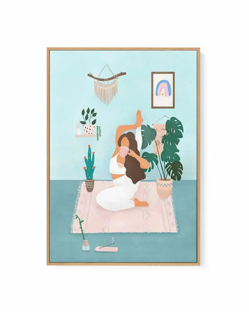 Yoga Girl by Petra Lizde | Framed Canvas Art Print from Olive et Oriel where you can shop wallpaper and artworks online