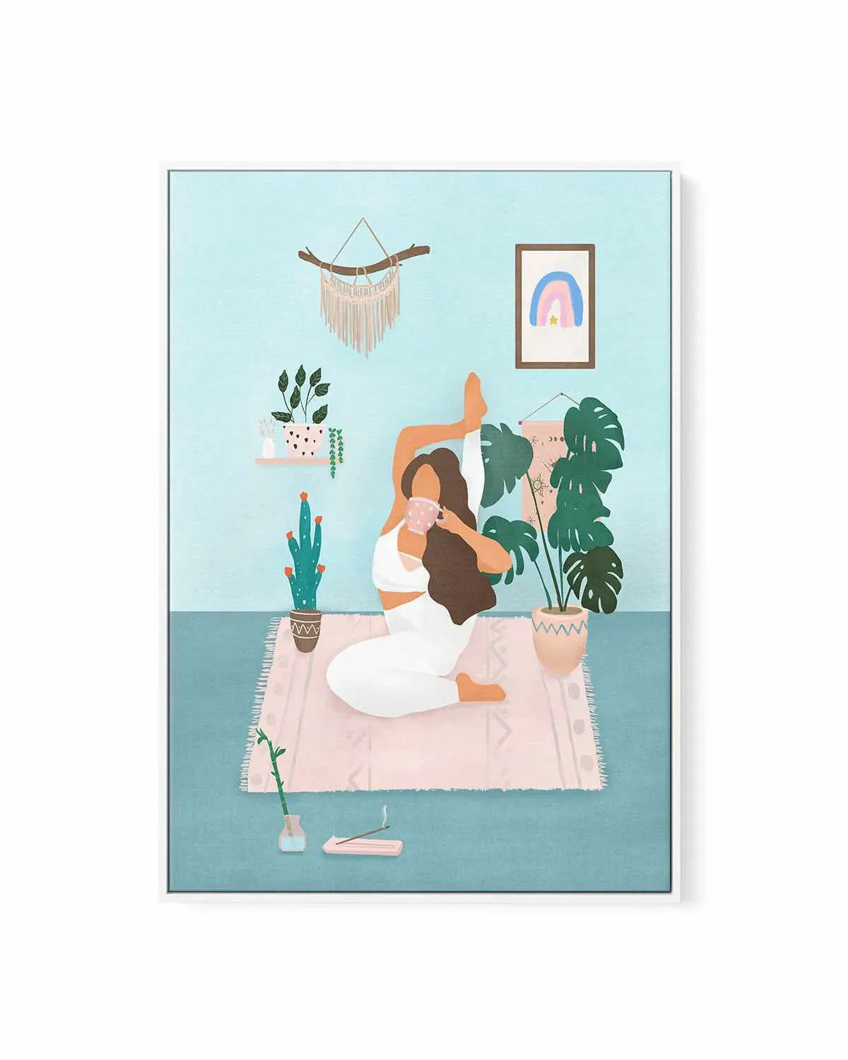 Yoga Girl by Petra Lizde | Framed Canvas Art Print from Olive et Oriel where you can shop wallpaper and artworks online