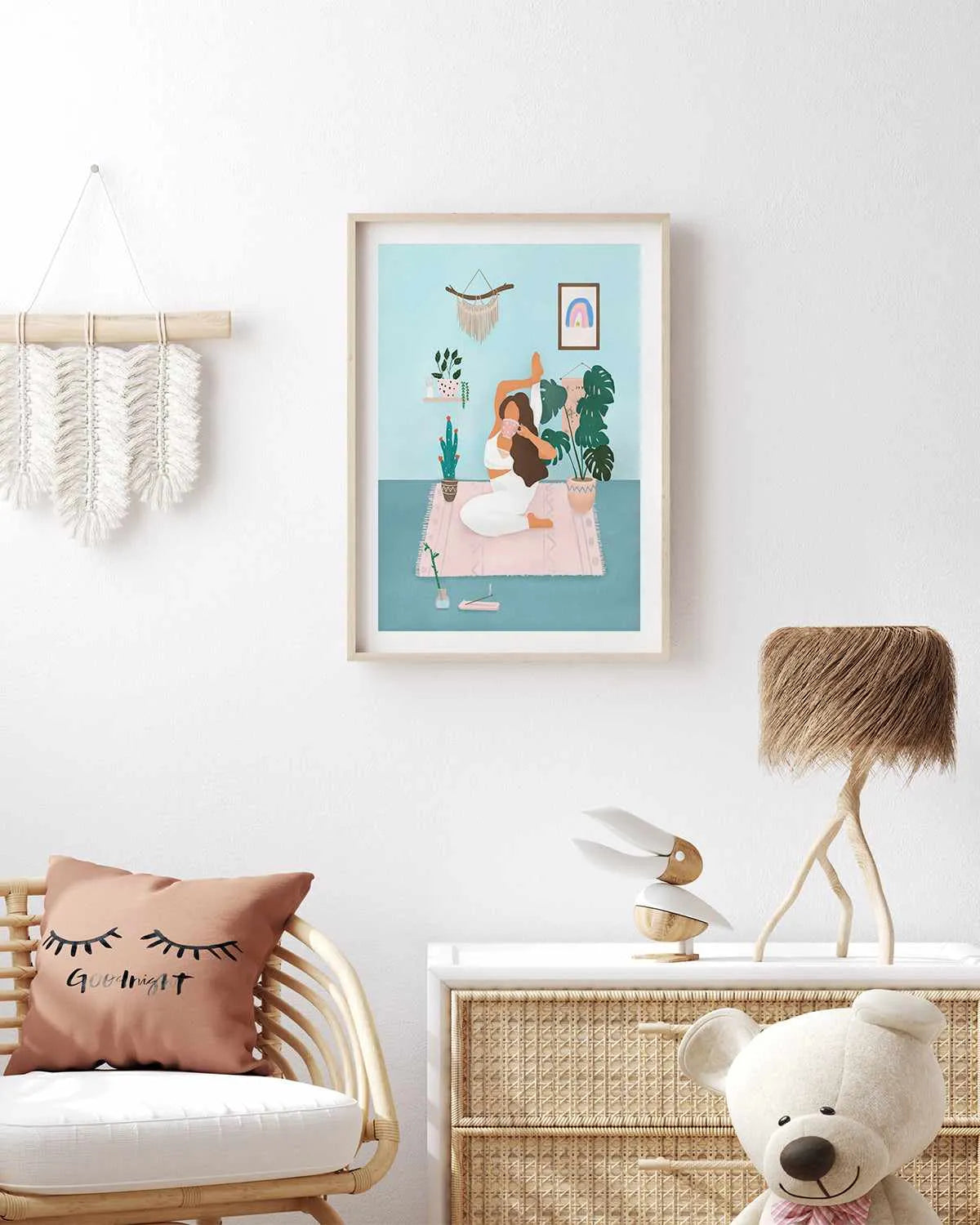 Yoga Girl by Petra Lizde Art Print from Olive et Oriel where you can shop wallpaper and artworks online