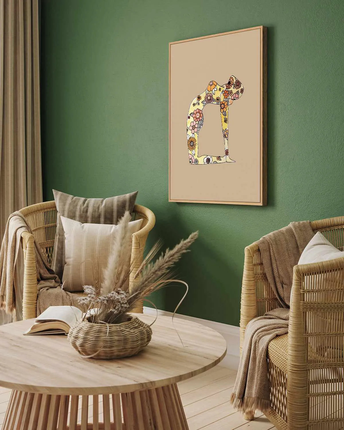 Yoga Love by Maku Fenaroli | Framed Canvas Art Print from Olive et Oriel where you can shop wallpaper and artworks online