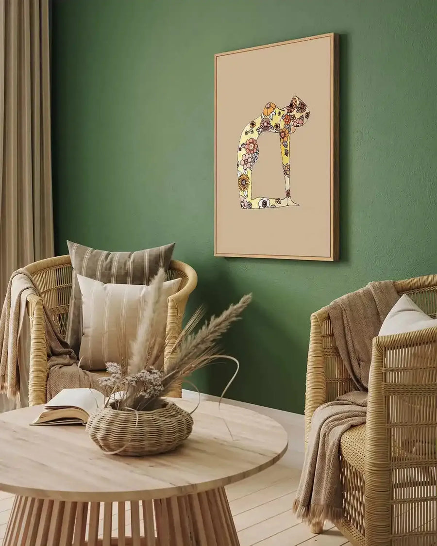 Yoga Love by Maku Fenaroli | Framed Canvas Art Print from Olive et Oriel where you can shop wallpaper and artworks online