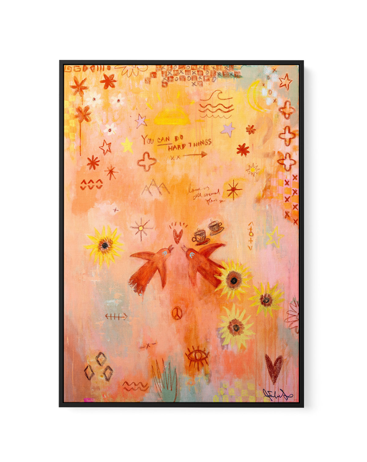You Can Do Hard Things by Jackie Green | Framed Canvas Art Print