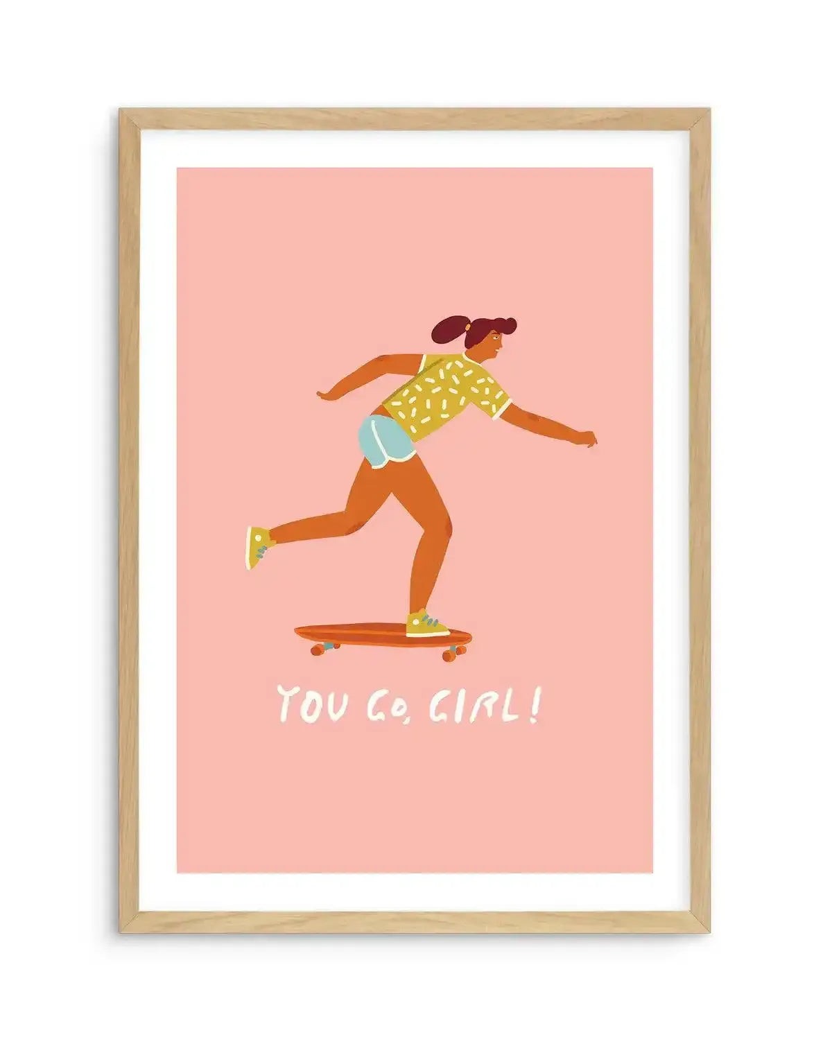 You Go Girl | Skater Art Print-PRINT-Olive et Oriel-Olive et Oriel-Buy-Australian-Art-Prints-Online-with-Olive-et-Oriel-Your-Artwork-Specialists-Austrailia-Decorate-With-Coastal-Photo-Wall-Art-Prints-From-Our-Beach-House-Artwork-Collection-Fine-Poster-and-Framed-Artwork