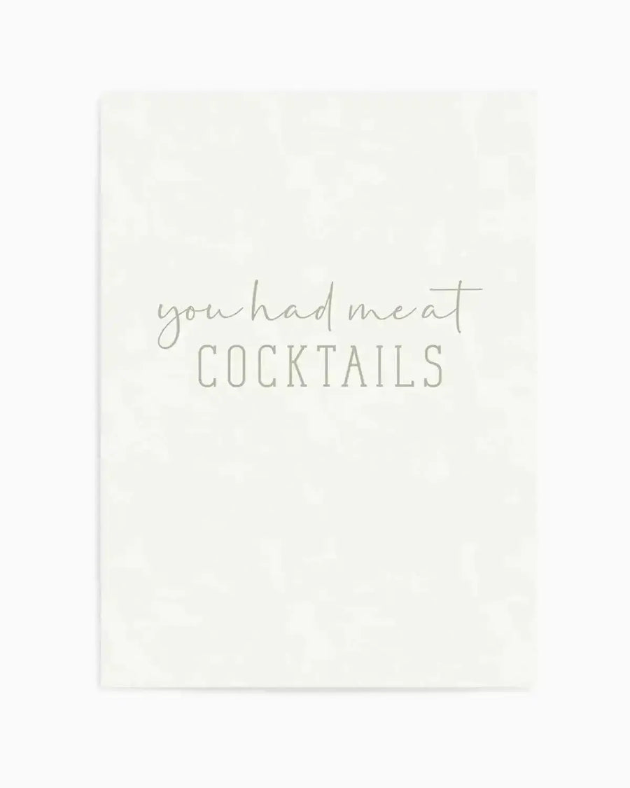 You Had Me At Cocktails Art Print from Olive et Oriel where you can shop wallpaper and artworks online