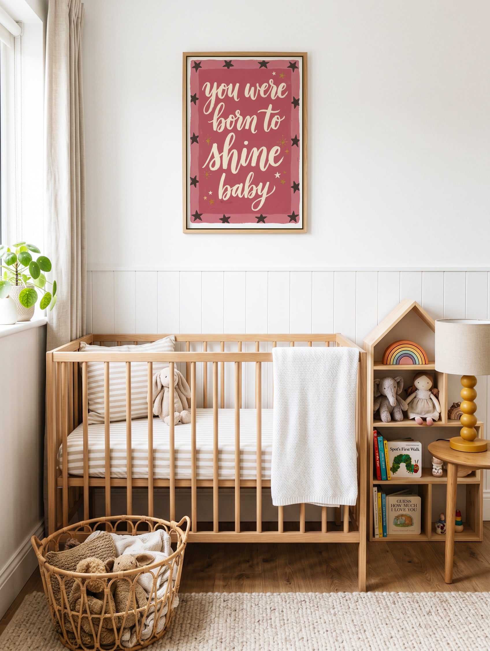 You Were Born to Shine Bright Baby | Framed Canvas Art Print