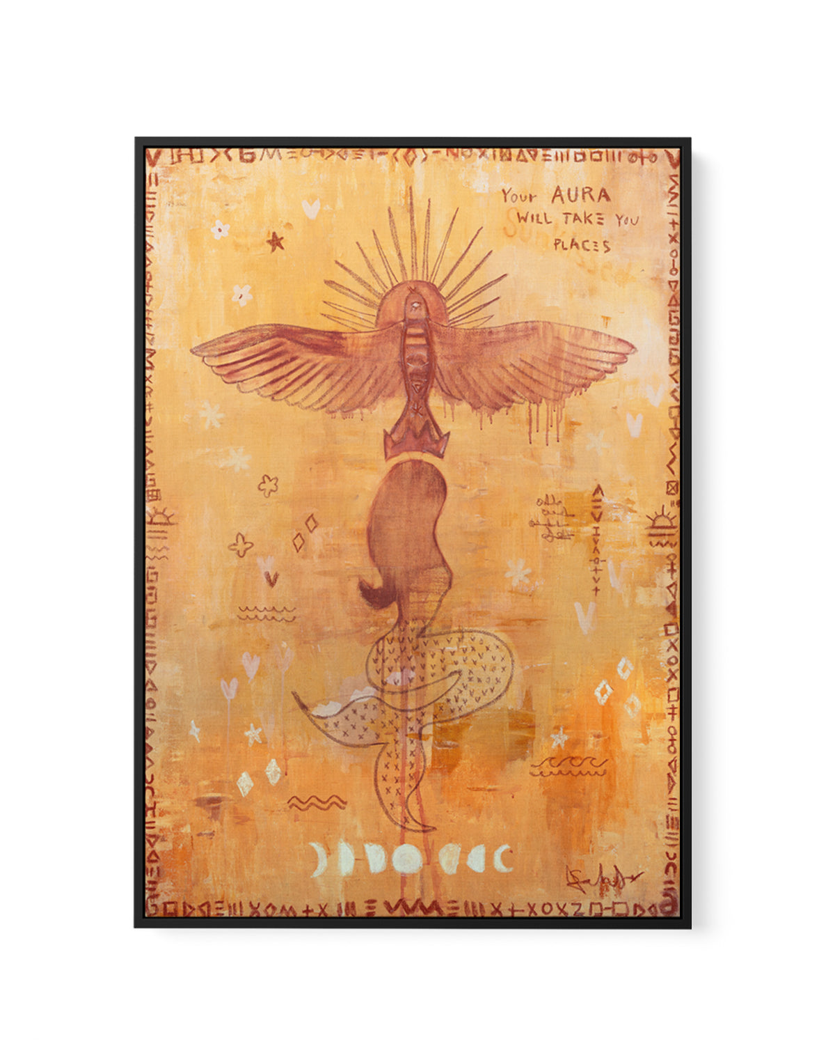 Your Aura Will Take you Places by Jackie Green | Framed Canvas Art Print
