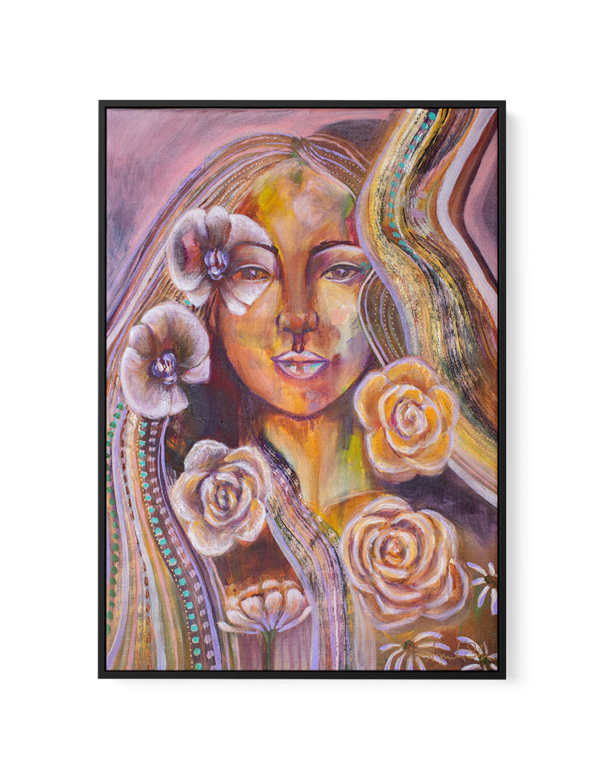 Your Beauty Within by Amanda Skye | Framed Canvas Art Print from Olive et Oriel where you can shop wallpaper and artworks online