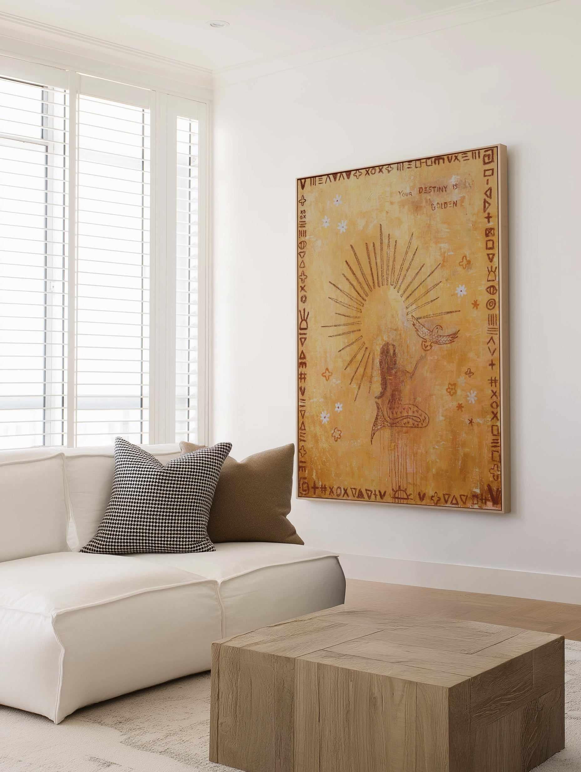 Your Destiny Is Golden by Jackie Green | Framed Canvas Art Print from Olive et Oriel where you can shop wallpaper and artworks online