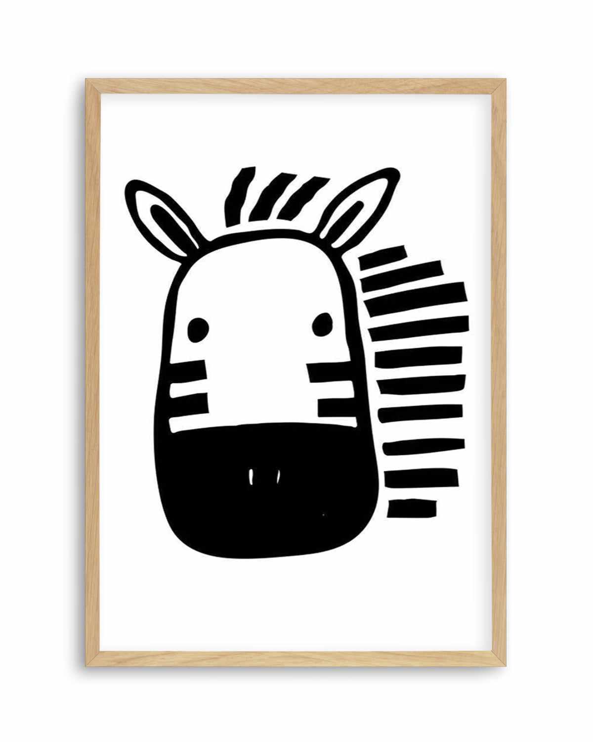 Zebra B&W Art Print