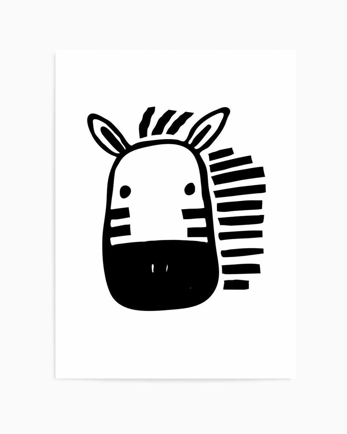 Zebra B&W Art Print