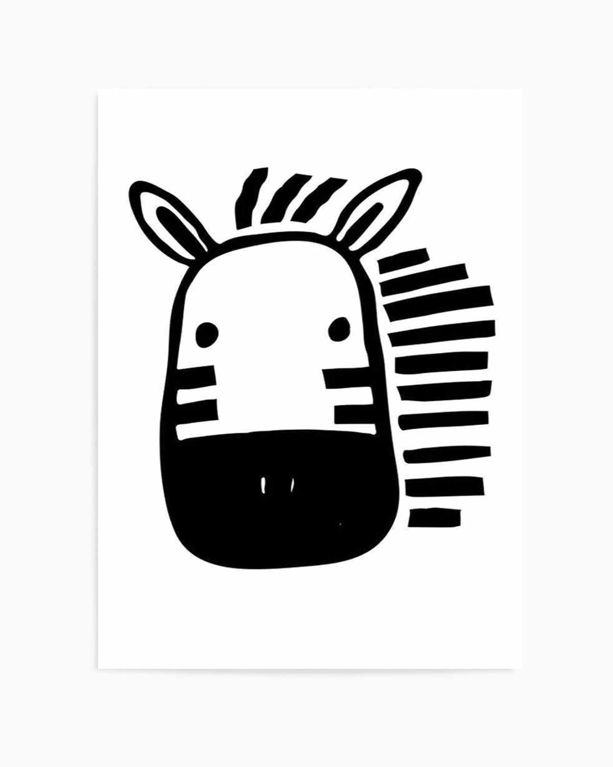 Zebra B&W Art Print