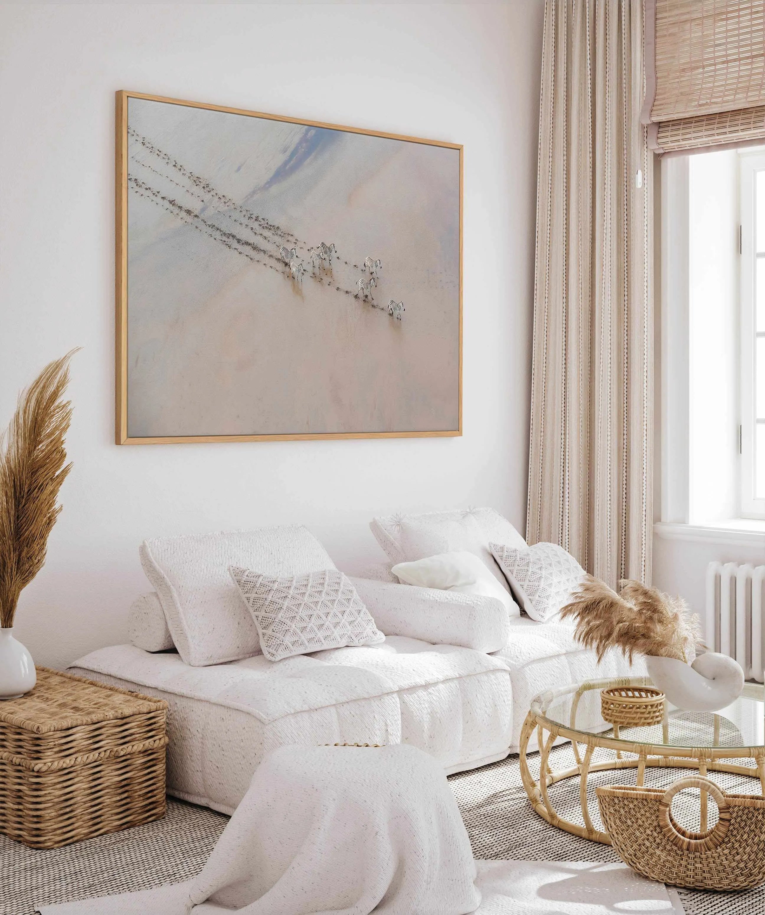 Zebras by Phillip Chang | Framed Canvas Art Print from Olive et Oriel where you can shop wallpaper and artworks online