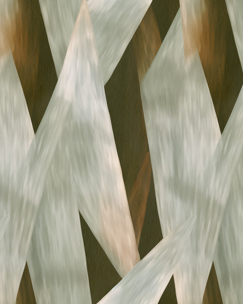 Ziggy Abstract in Khaki Green Commercial Vinyl Wallpaper from Olive et Oriel where you can shop wallpaper and artworks online