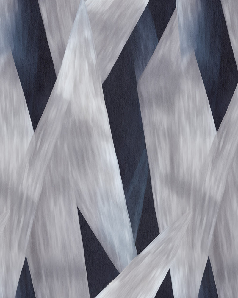 Ziggy Abstract in Navy Blue Commercial Vinyl Wallpaper from Olive et Oriel where you can shop wallpaper and artworks online