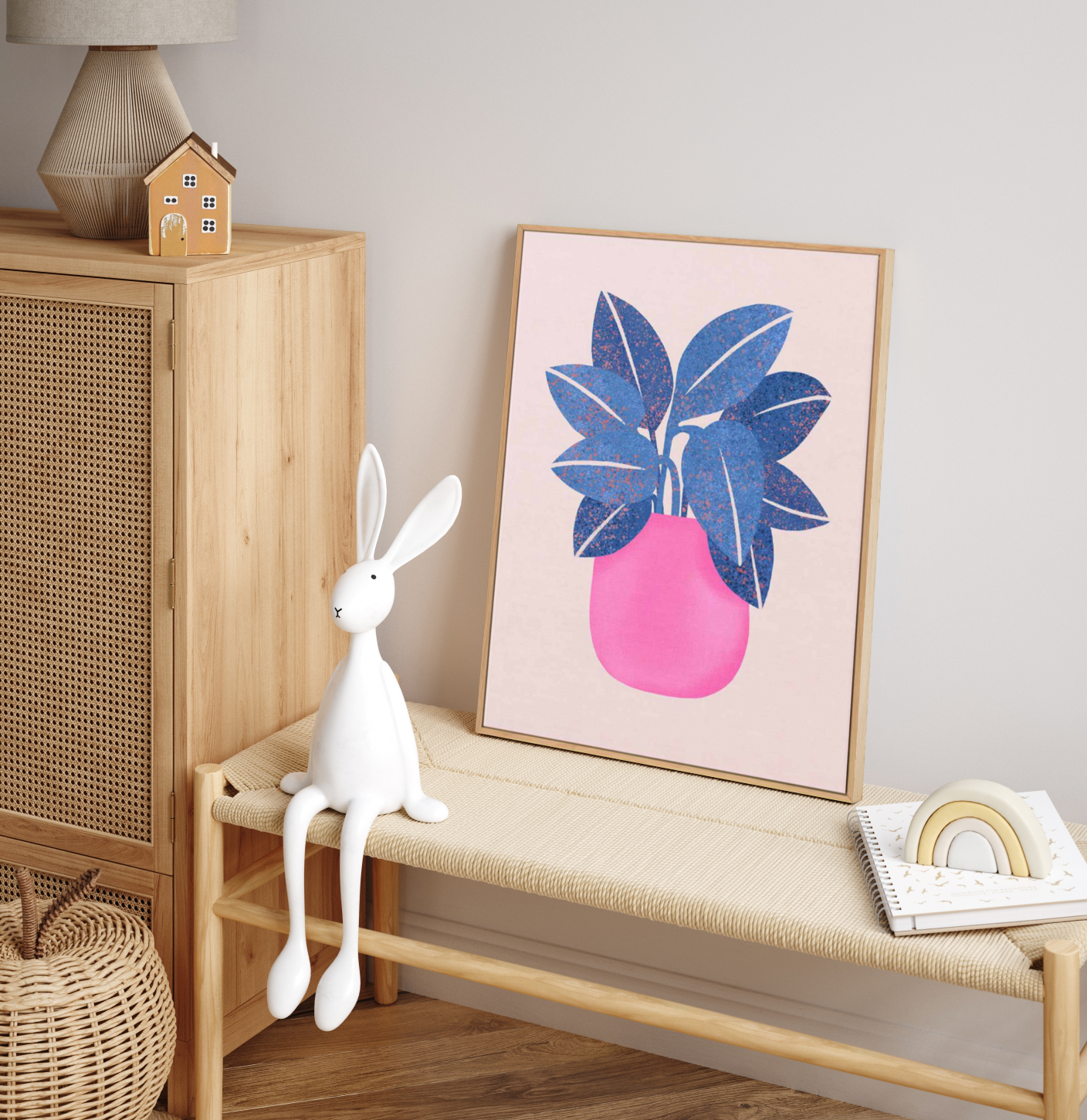 Abstract Blue Paint | Framed Canvas Art Print from Olive et Oriel where you can shop wallpaper and artworks online