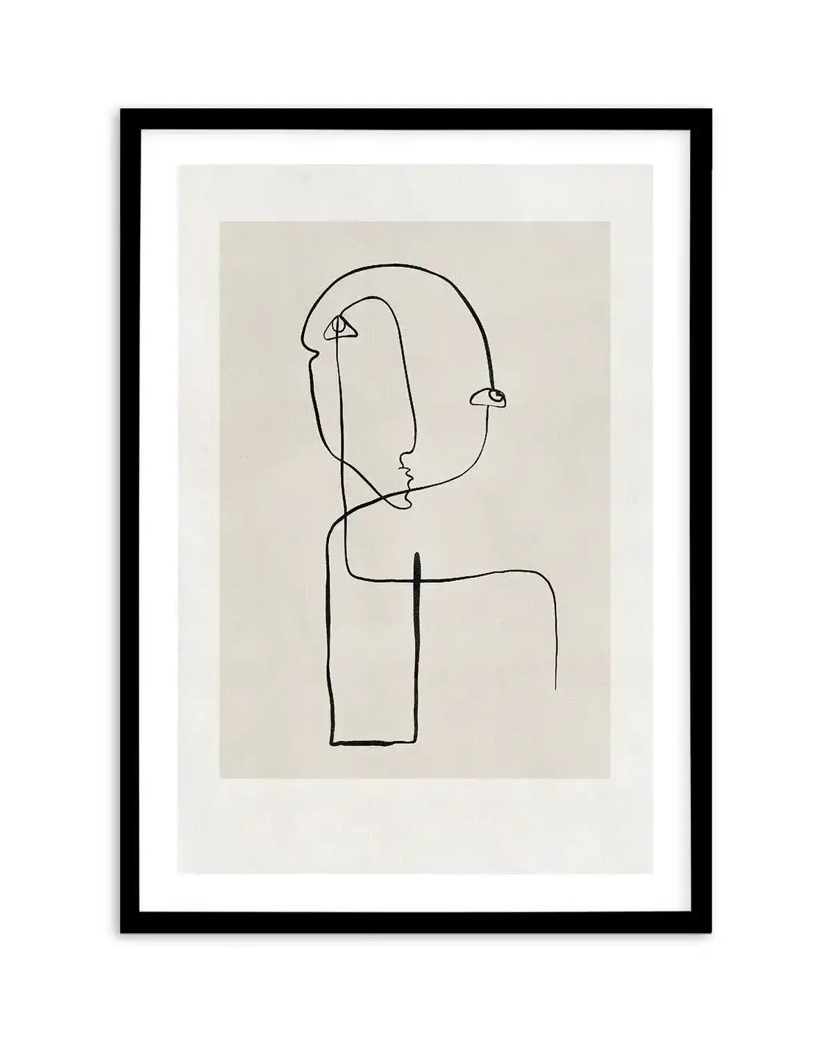Abstract Face Line Art Art Print-PRINT-Olive et Oriel-Olive et Oriel-A5 | 5.8" x 8.3" | 14.8 x 21cm-Black-With White Border-Buy-Australian-Art-Prints-Online-with-Olive-et-Oriel-Your-Artwork-Specialists-Austrailia-Decorate-With-Coastal-Photo-Wall-Art-Prints-From-Our-Beach-House-Artwork-Collection-Fine-Poster-and-Framed-Artwork