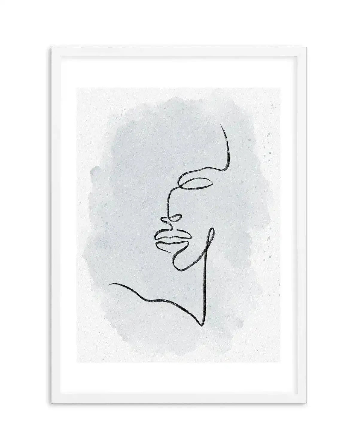 Abstract Face III | Periwinkle Blue Art Print-PRINT-Olive et Oriel-Olive et Oriel-A5 | 5.8" x 8.3" | 14.8 x 21cm-White-With White Border-Buy-Australian-Art-Prints-Online-with-Olive-et-Oriel-Your-Artwork-Specialists-Austrailia-Decorate-With-Coastal-Photo-Wall-Art-Prints-From-Our-Beach-House-Artwork-Collection-Fine-Poster-and-Framed-Artwork
