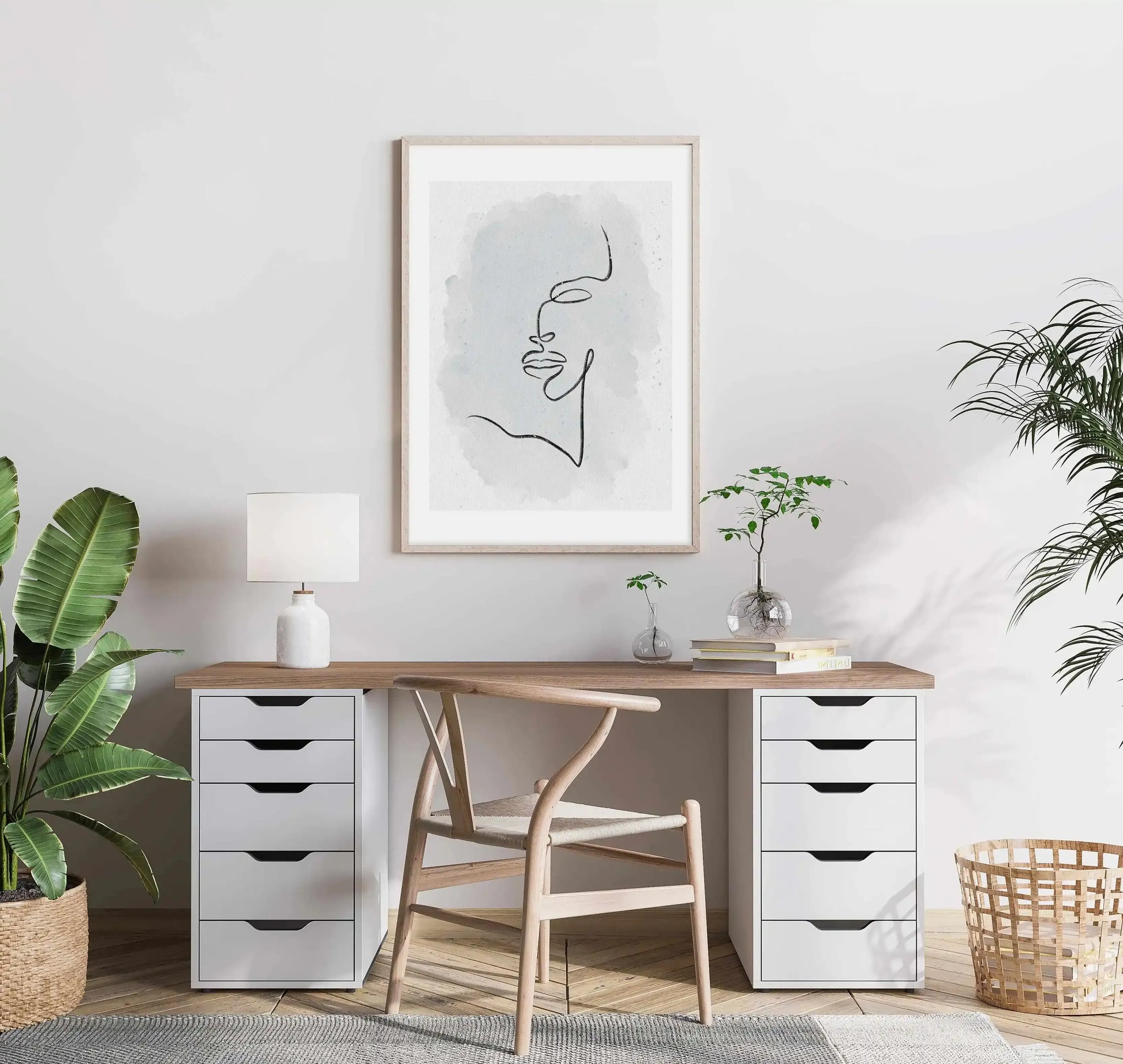 Abstract Face III | Periwinkle Blue Art Print-PRINT-Olive et Oriel-Olive et Oriel-Buy-Australian-Art-Prints-Online-with-Olive-et-Oriel-Your-Artwork-Specialists-Austrailia-Decorate-With-Coastal-Photo-Wall-Art-Prints-From-Our-Beach-House-Artwork-Collection-Fine-Poster-and-Framed-Artwork