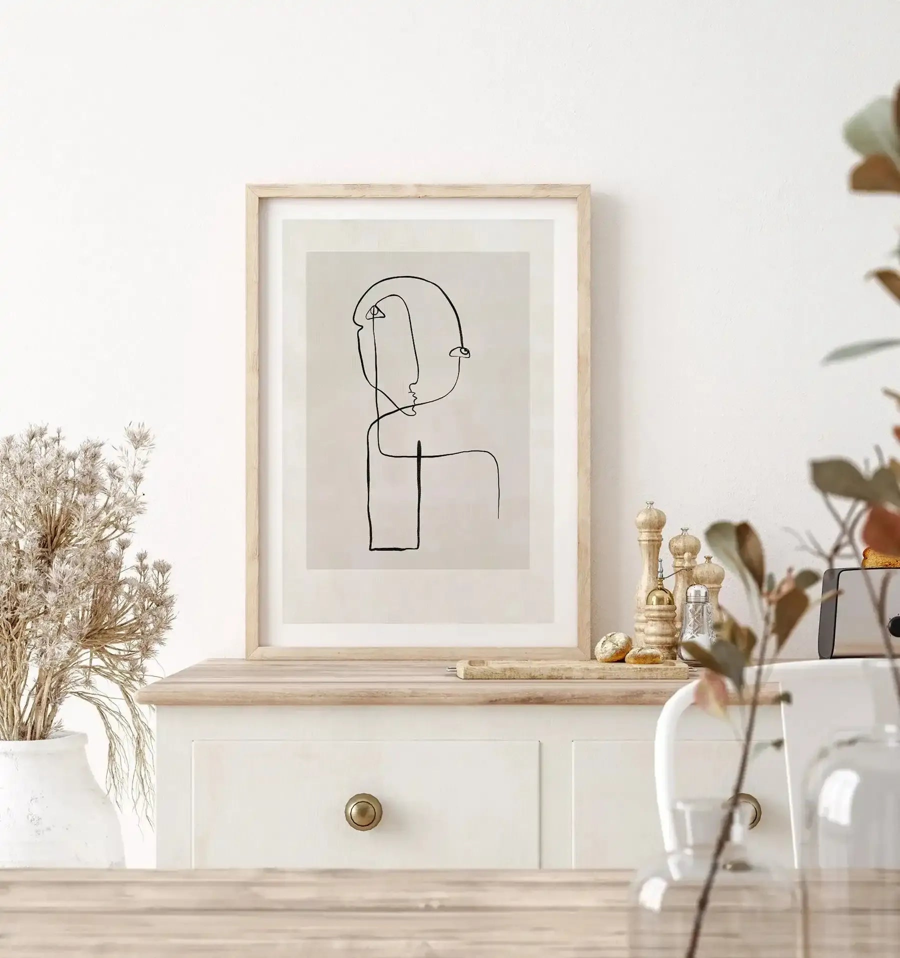 Abstract Face Line Art Art Print-PRINT-Olive et Oriel-Olive et Oriel-Buy-Australian-Art-Prints-Online-with-Olive-et-Oriel-Your-Artwork-Specialists-Austrailia-Decorate-With-Coastal-Photo-Wall-Art-Prints-From-Our-Beach-House-Artwork-Collection-Fine-Poster-and-Framed-Artwork