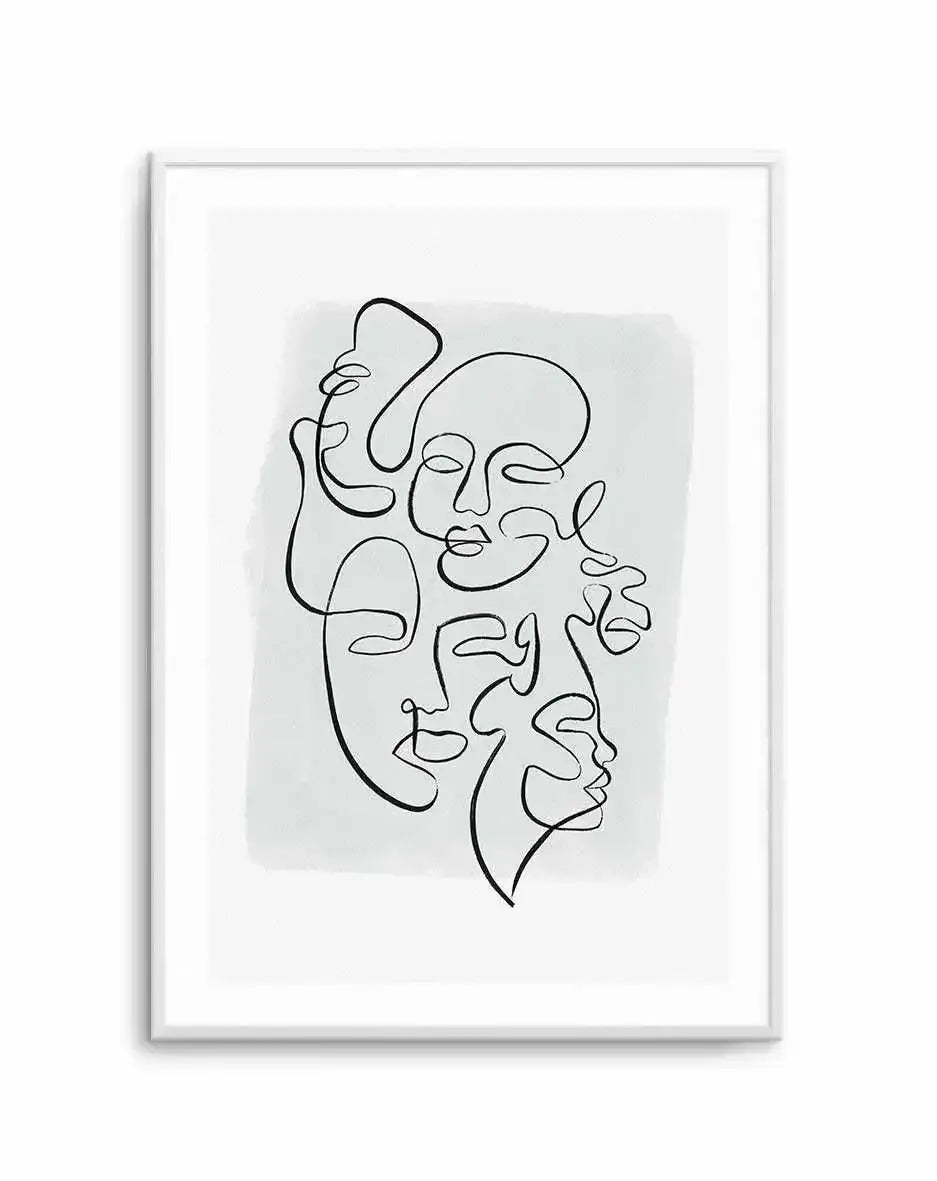 Abstract Faces I | Green Art Print-PRINT-Olive et Oriel-Olive et Oriel-A5 | 5.8" x 8.3" | 14.8 x 21cm-Unframed Art Print-With White Border-Buy-Australian-Art-Prints-Online-with-Olive-et-Oriel-Your-Artwork-Specialists-Austrailia-Decorate-With-Coastal-Photo-Wall-Art-Prints-From-Our-Beach-House-Artwork-Collection-Fine-Poster-and-Framed-Artwork