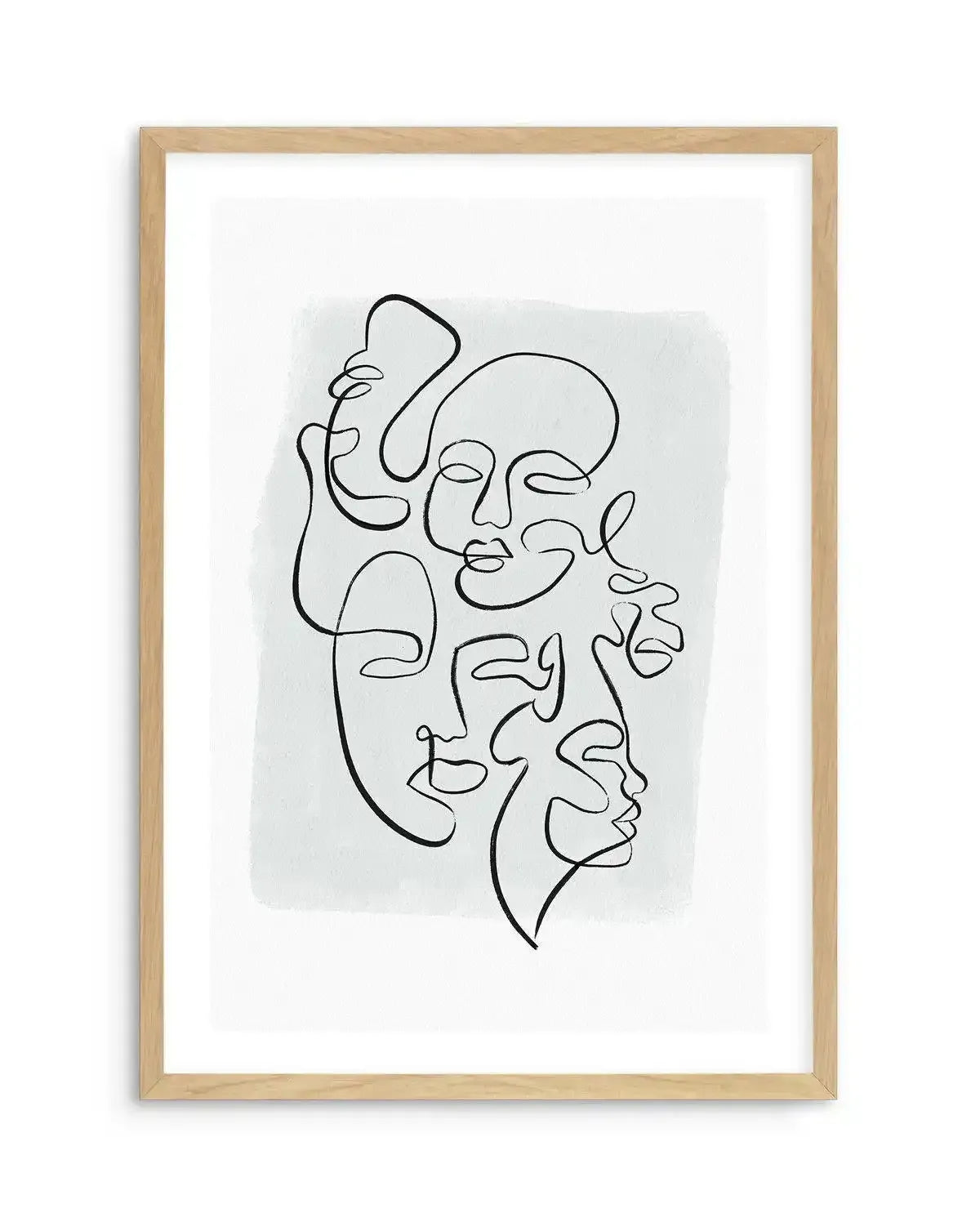 Abstract Faces I | Green Art Print-PRINT-Olive et Oriel-Olive et Oriel-A5 | 5.8" x 8.3" | 14.8 x 21cm-Oak-With White Border-Buy-Australian-Art-Prints-Online-with-Olive-et-Oriel-Your-Artwork-Specialists-Austrailia-Decorate-With-Coastal-Photo-Wall-Art-Prints-From-Our-Beach-House-Artwork-Collection-Fine-Poster-and-Framed-Artwork