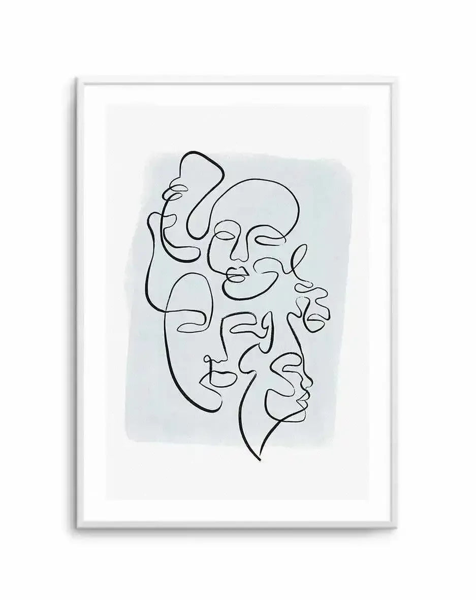 Abstract Faces I | Periwinkle Art Print-PRINT-Olive et Oriel-Olive et Oriel-A5 | 5.8" x 8.3" | 14.8 x 21cm-Unframed Art Print-With White Border-Buy-Australian-Art-Prints-Online-with-Olive-et-Oriel-Your-Artwork-Specialists-Austrailia-Decorate-With-Coastal-Photo-Wall-Art-Prints-From-Our-Beach-House-Artwork-Collection-Fine-Poster-and-Framed-Artwork