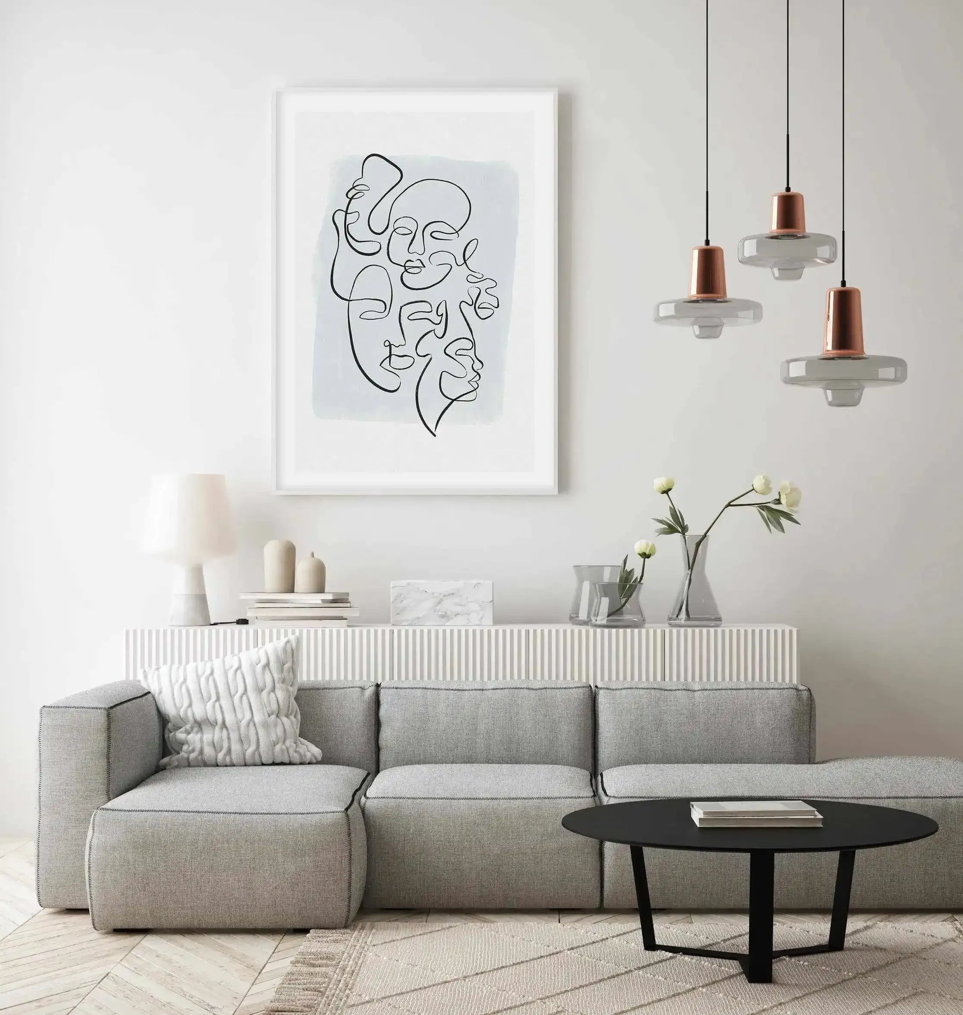 Abstract Faces I | Periwinkle Art Print-PRINT-Olive et Oriel-Olive et Oriel-Buy-Australian-Art-Prints-Online-with-Olive-et-Oriel-Your-Artwork-Specialists-Austrailia-Decorate-With-Coastal-Photo-Wall-Art-Prints-From-Our-Beach-House-Artwork-Collection-Fine-Poster-and-Framed-Artwork