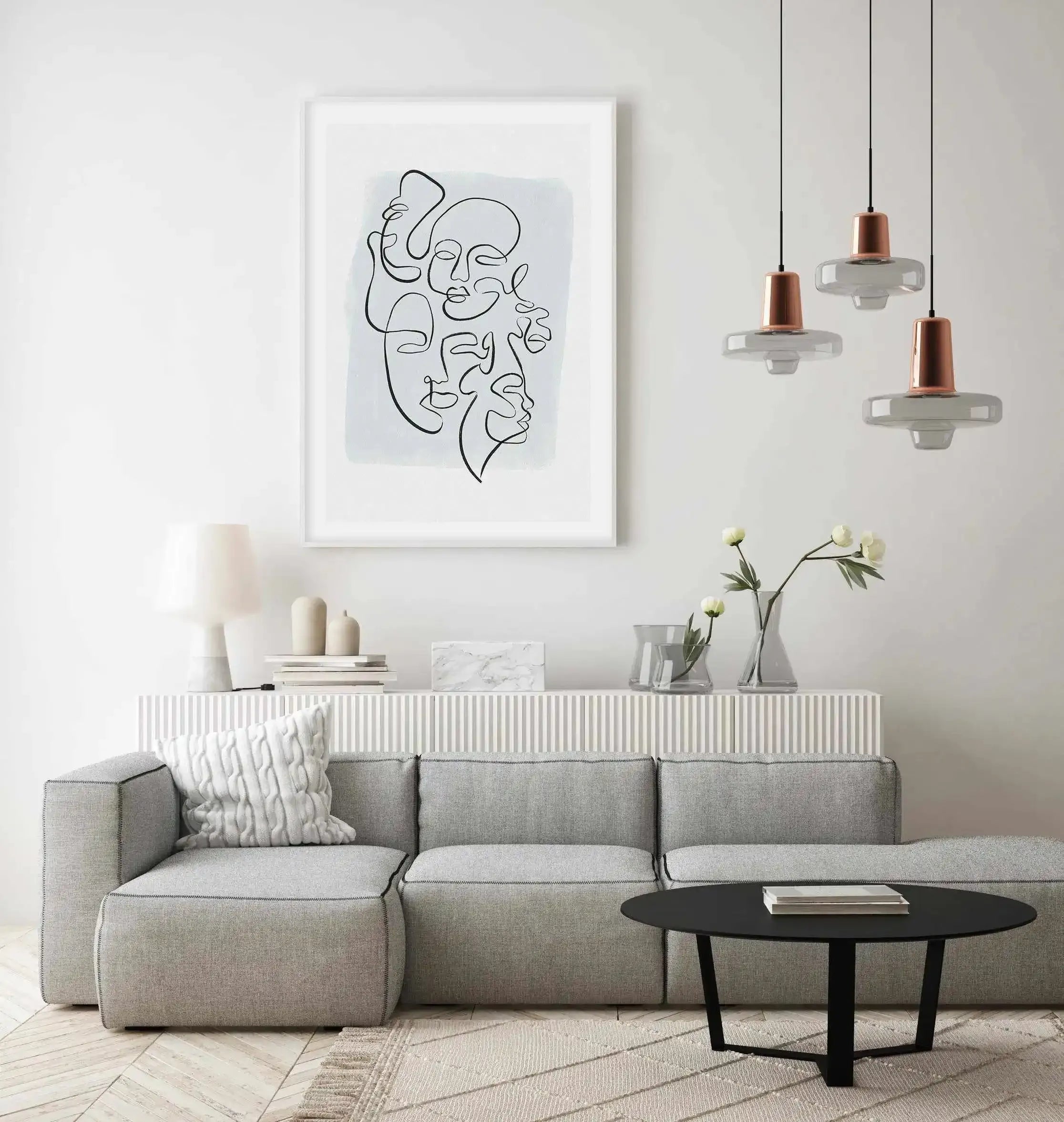 Abstract Faces I | Periwinkle Art Print-PRINT-Olive et Oriel-Olive et Oriel-Buy-Australian-Art-Prints-Online-with-Olive-et-Oriel-Your-Artwork-Specialists-Austrailia-Decorate-With-Coastal-Photo-Wall-Art-Prints-From-Our-Beach-House-Artwork-Collection-Fine-Poster-and-Framed-Artwork