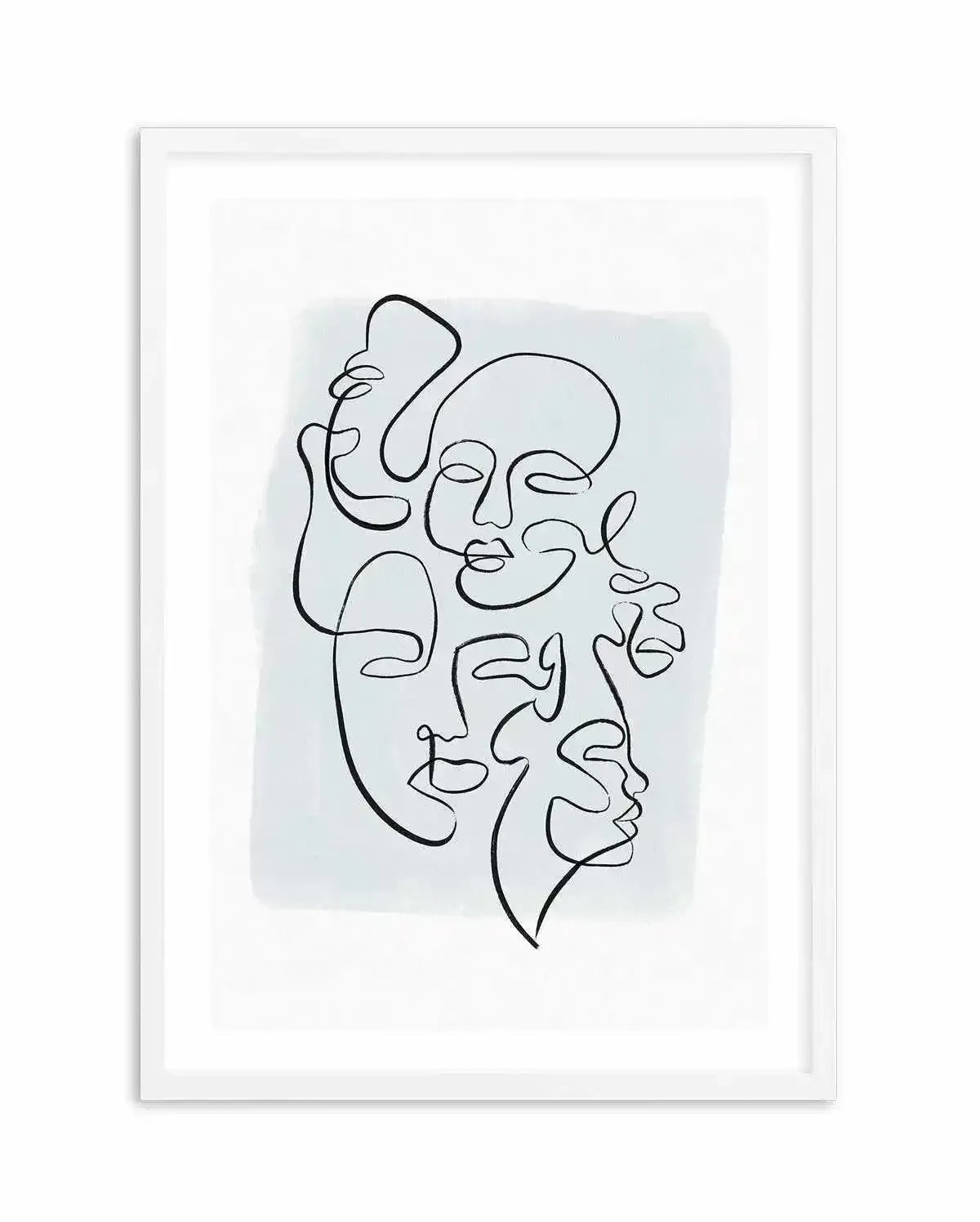 Abstract Faces I | Periwinkle Art Print-PRINT-Olive et Oriel-Olive et Oriel-A5 | 5.8" x 8.3" | 14.8 x 21cm-White-With White Border-Buy-Australian-Art-Prints-Online-with-Olive-et-Oriel-Your-Artwork-Specialists-Austrailia-Decorate-With-Coastal-Photo-Wall-Art-Prints-From-Our-Beach-House-Artwork-Collection-Fine-Poster-and-Framed-Artwork