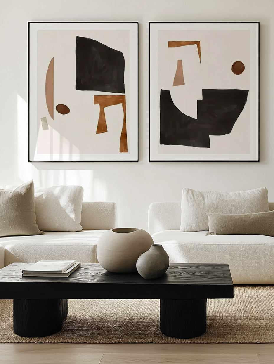 Abstract Study No I & II Art Print Set of 2 | Matching Wall Art from Olive et Oriel where you can shop wallpaper and artworks online