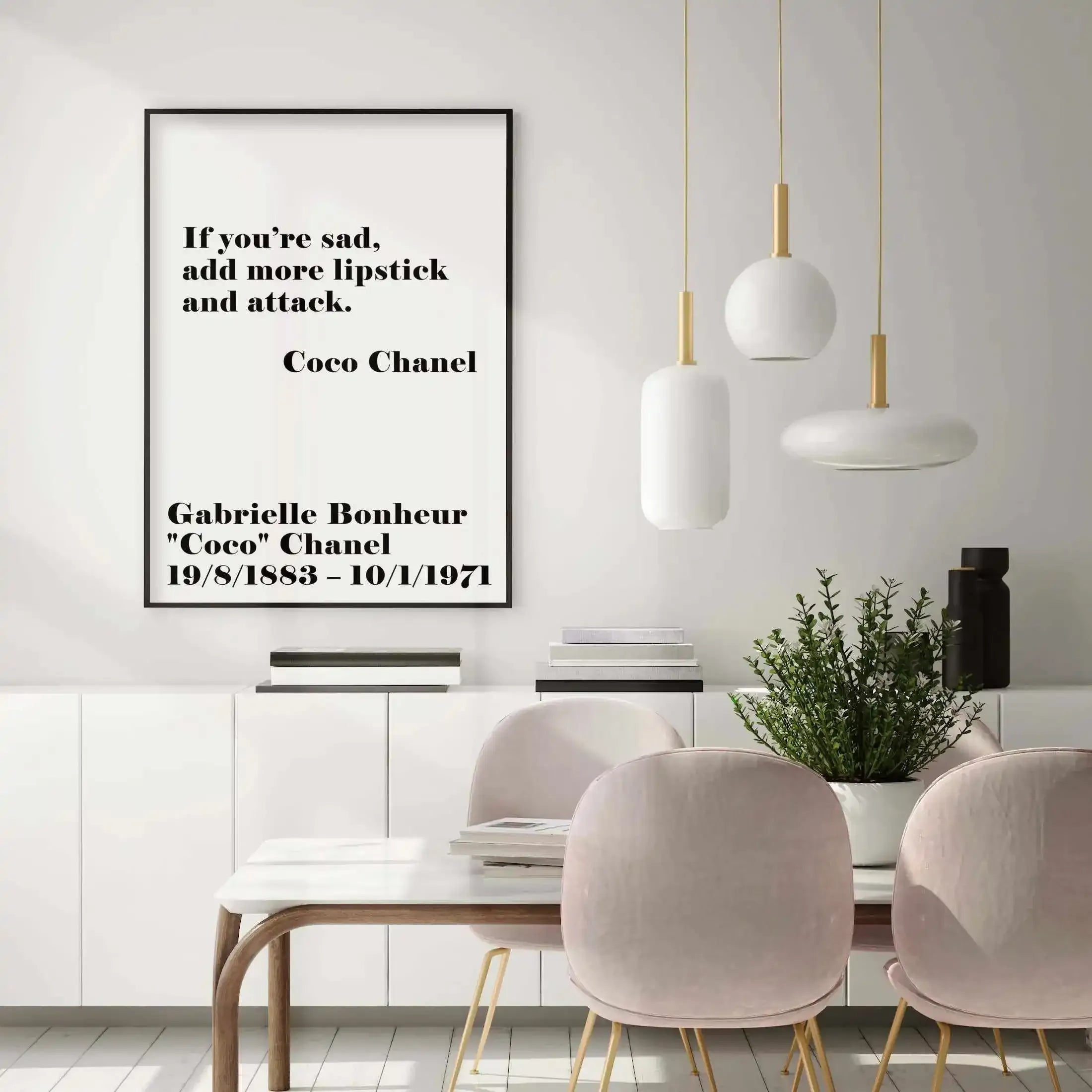 Add More Lipstick - Coco Chanel Art Print-PRINT-Olive et Oriel-Olive et Oriel-Buy-Australian-Art-Prints-Online-with-Olive-et-Oriel-Your-Artwork-Specialists-Austrailia-Decorate-With-Coastal-Photo-Wall-Art-Prints-From-Our-Beach-House-Artwork-Collection-Fine-Poster-and-Framed-Artwork