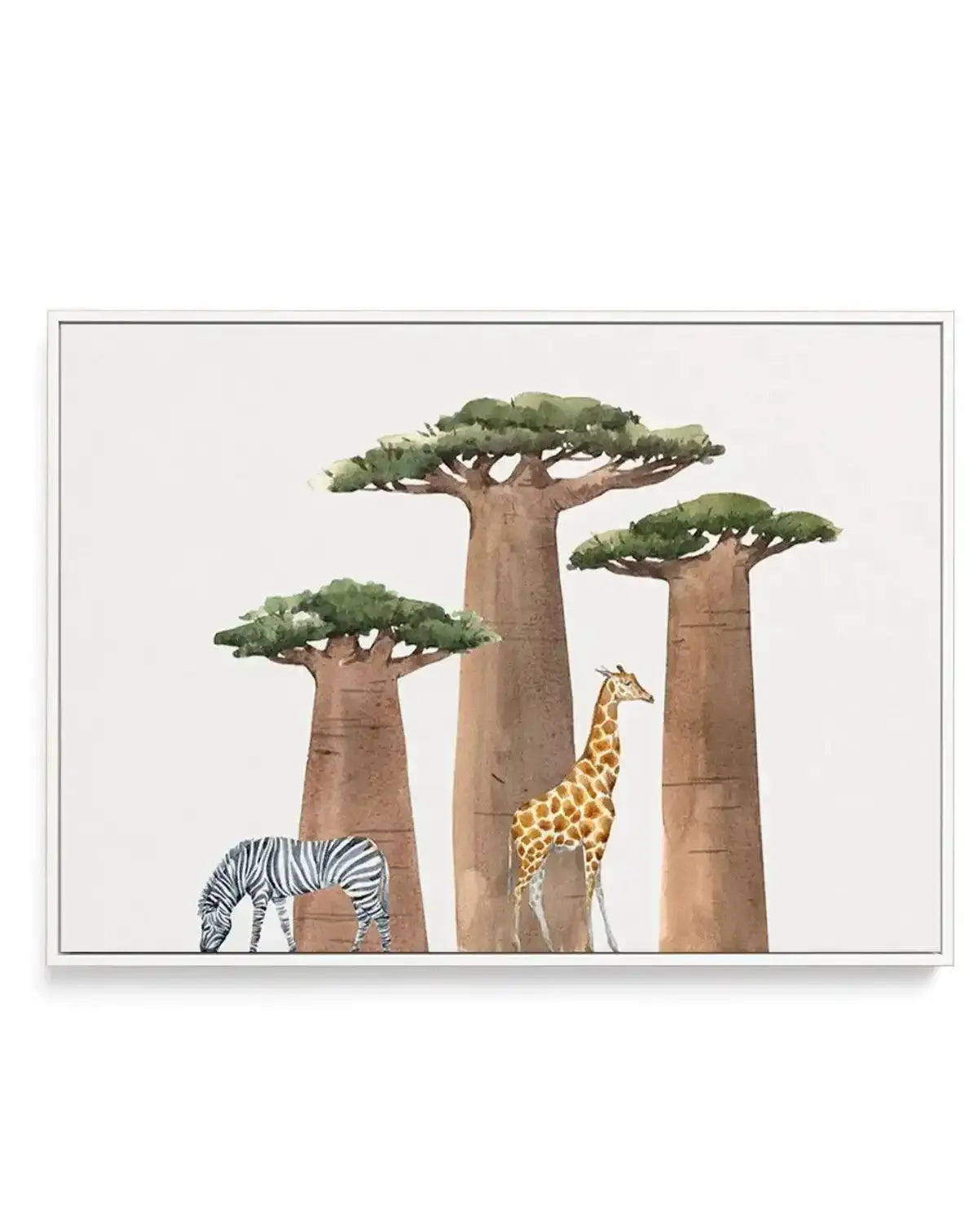 African Landscape | Watercolor | Framed Canvas-CANVAS-You can shop wall art online with Olive et Oriel for everything from abstract art to fun kids wall art. Our beautiful modern art prints and canvas art are available from large canvas prints to wall art paintings and our proudly Australian artwork collection offers only the highest quality framed large wall art and canvas art Australia - You can buy fashion photography prints or Hampton print posters and paintings on canvas from Olive et Oriel