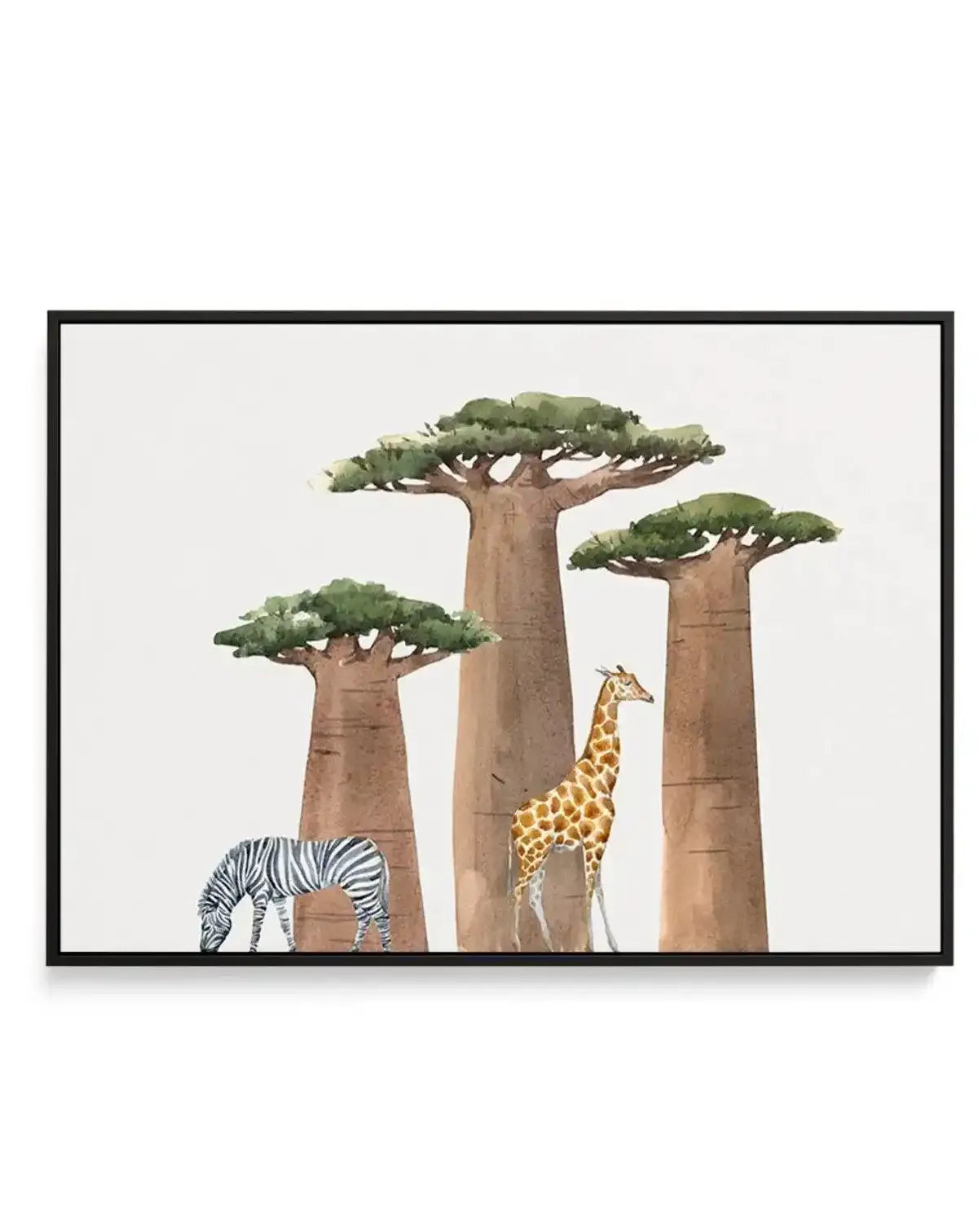 African Landscape | Watercolor | Framed Canvas-CANVAS-You can shop wall art online with Olive et Oriel for everything from abstract art to fun kids wall art. Our beautiful modern art prints and canvas art are available from large canvas prints to wall art paintings and our proudly Australian artwork collection offers only the highest quality framed large wall art and canvas art Australia - You can buy fashion photography prints or Hampton print posters and paintings on canvas from Olive et Oriel