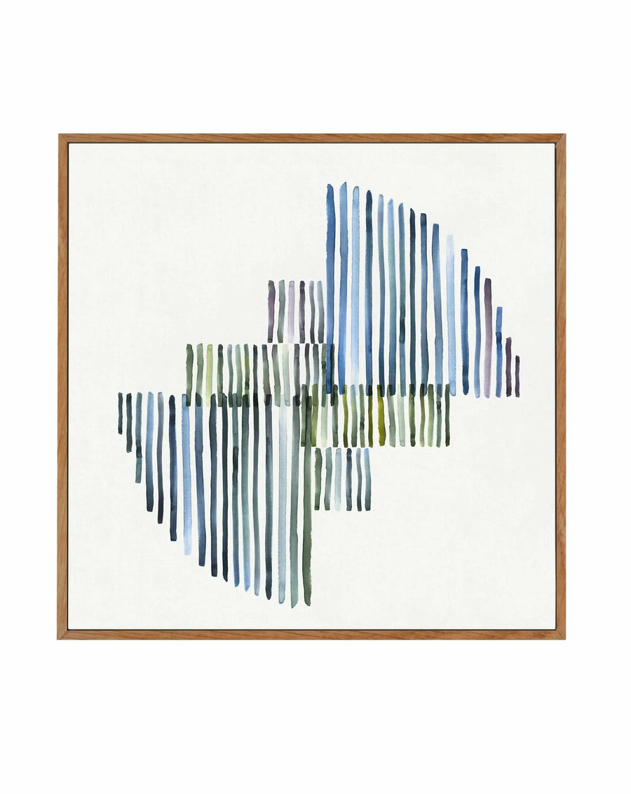 Agua Stripes I SQ Framed Canvas-CANVAS-You can shop wall art online with Olive et Oriel for everything from abstract art to fun kids wall art. Our beautiful modern art prints and canvas art are available from large canvas prints to wall art paintings and our proudly Australian artwork collection offers only the highest quality framed large wall art and canvas art Australia - You can buy fashion photography prints or Hampton print posters and paintings on canvas from Olive et Oriel and have them 