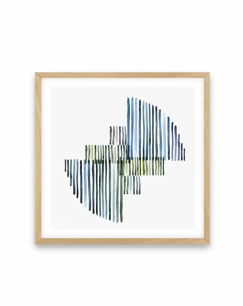 Agua Stripes I Square Art Print from Olive et Oriel where you can shop wallpaper and artworks online