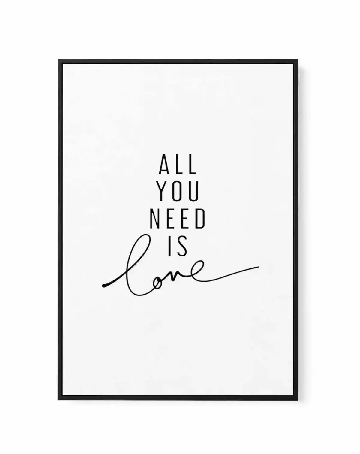 All You Need Is Love | Framed Canvas-CANVAS-You can shop wall art online with Olive et Oriel for everything from abstract art to fun kids wall art. Our beautiful modern art prints and canvas art are available from large canvas prints to wall art paintings and our proudly Australian artwork collection offers only the highest quality framed large wall art and canvas art Australia - You can buy fashion photography prints or Hampton print posters and paintings on canvas from Olive et Oriel and have 