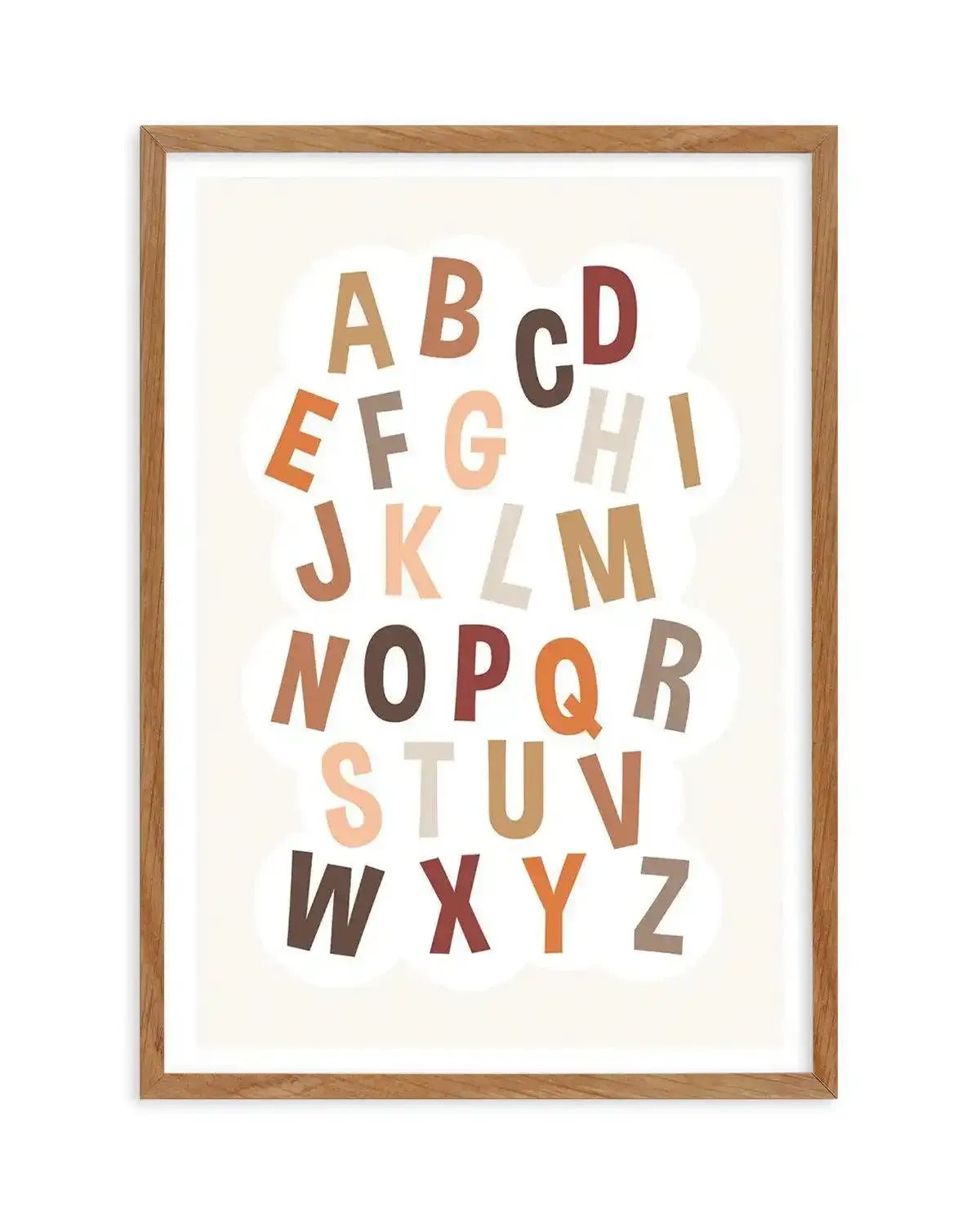 Alphabet Cloud | Neutral Art Print-PRINT-Olive et Oriel-Olive et Oriel-50x70 cm | 19.6" x 27.5"-Walnut-With White Border-Buy-Australian-Art-Prints-Online-with-Olive-et-Oriel-Your-Artwork-Specialists-Austrailia-Decorate-With-Coastal-Photo-Wall-Art-Prints-From-Our-Beach-House-Artwork-Collection-Fine-Poster-and-Framed-Artwork