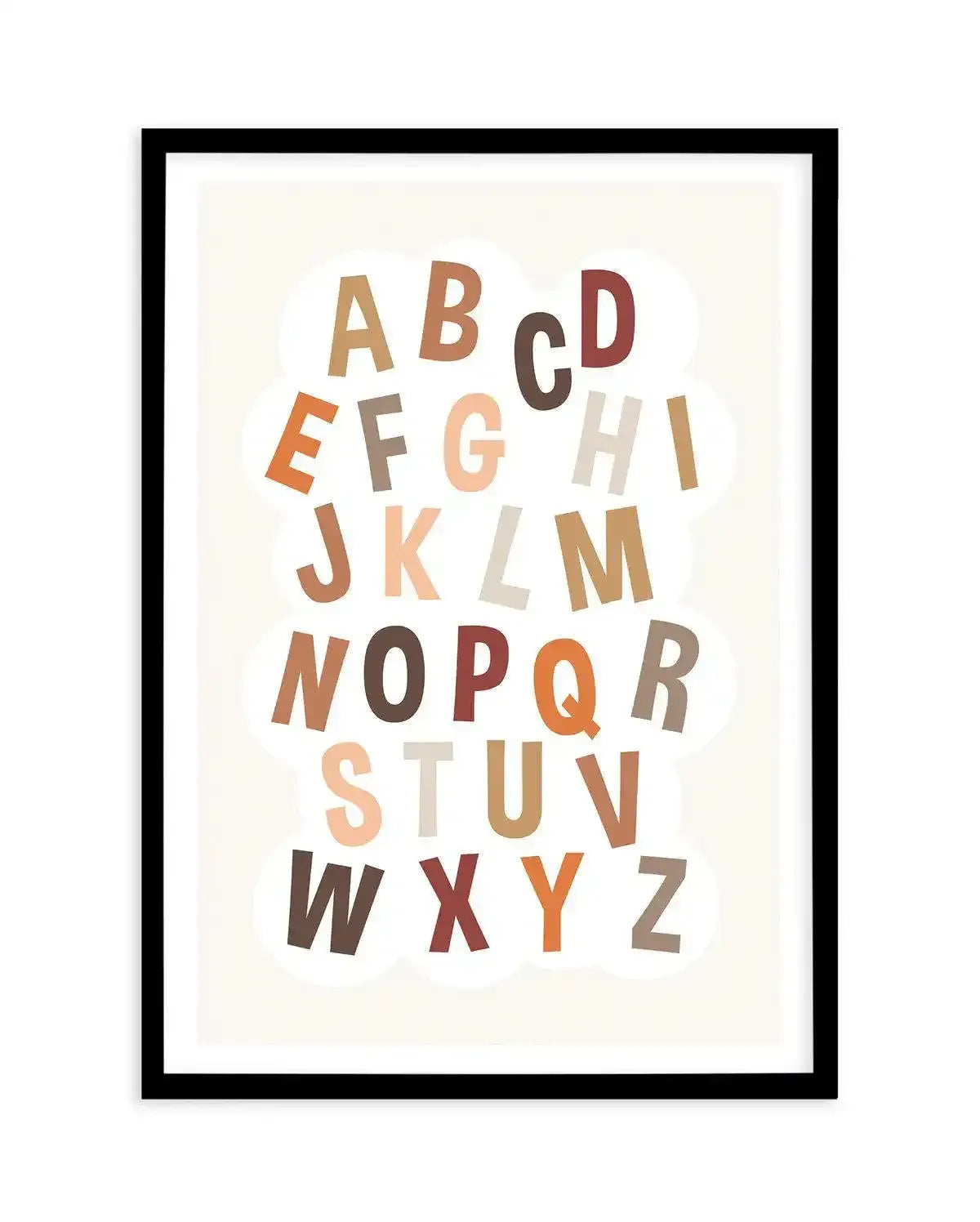 Alphabet Cloud | Neutral Art Print-PRINT-Olive et Oriel-Olive et Oriel-A5 | 5.8" x 8.3" | 14.8 x 21cm-Black-With White Border-Buy-Australian-Art-Prints-Online-with-Olive-et-Oriel-Your-Artwork-Specialists-Austrailia-Decorate-With-Coastal-Photo-Wall-Art-Prints-From-Our-Beach-House-Artwork-Collection-Fine-Poster-and-Framed-Artwork