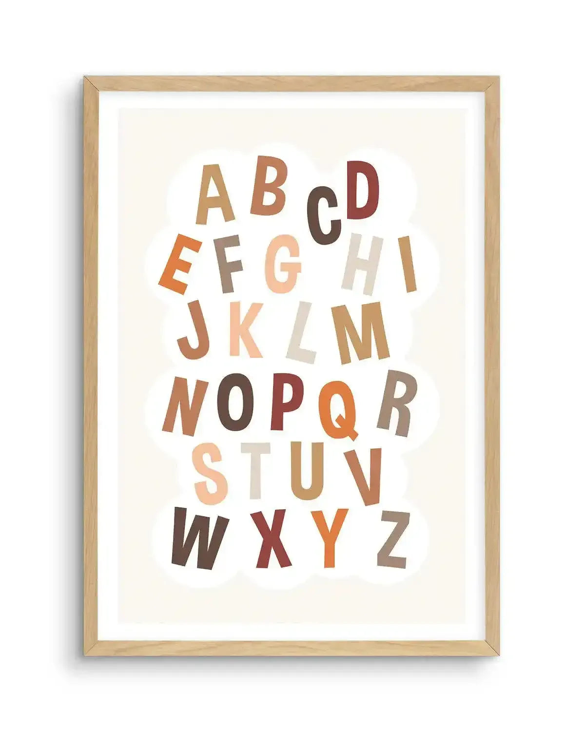 Alphabet Cloud | Neutral Art Print-PRINT-Olive et Oriel-Olive et Oriel-A5 | 5.8" x 8.3" | 14.8 x 21cm-Oak-With White Border-Buy-Australian-Art-Prints-Online-with-Olive-et-Oriel-Your-Artwork-Specialists-Austrailia-Decorate-With-Coastal-Photo-Wall-Art-Prints-From-Our-Beach-House-Artwork-Collection-Fine-Poster-and-Framed-Artwork