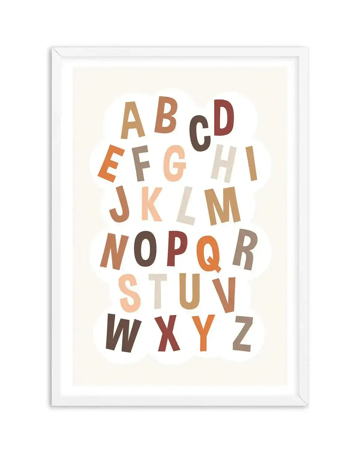Alphabet Cloud | Neutral Art Print-PRINT-Olive et Oriel-Olive et Oriel-A5 | 5.8" x 8.3" | 14.8 x 21cm-White-With White Border-Buy-Australian-Art-Prints-Online-with-Olive-et-Oriel-Your-Artwork-Specialists-Austrailia-Decorate-With-Coastal-Photo-Wall-Art-Prints-From-Our-Beach-House-Artwork-Collection-Fine-Poster-and-Framed-Artwork