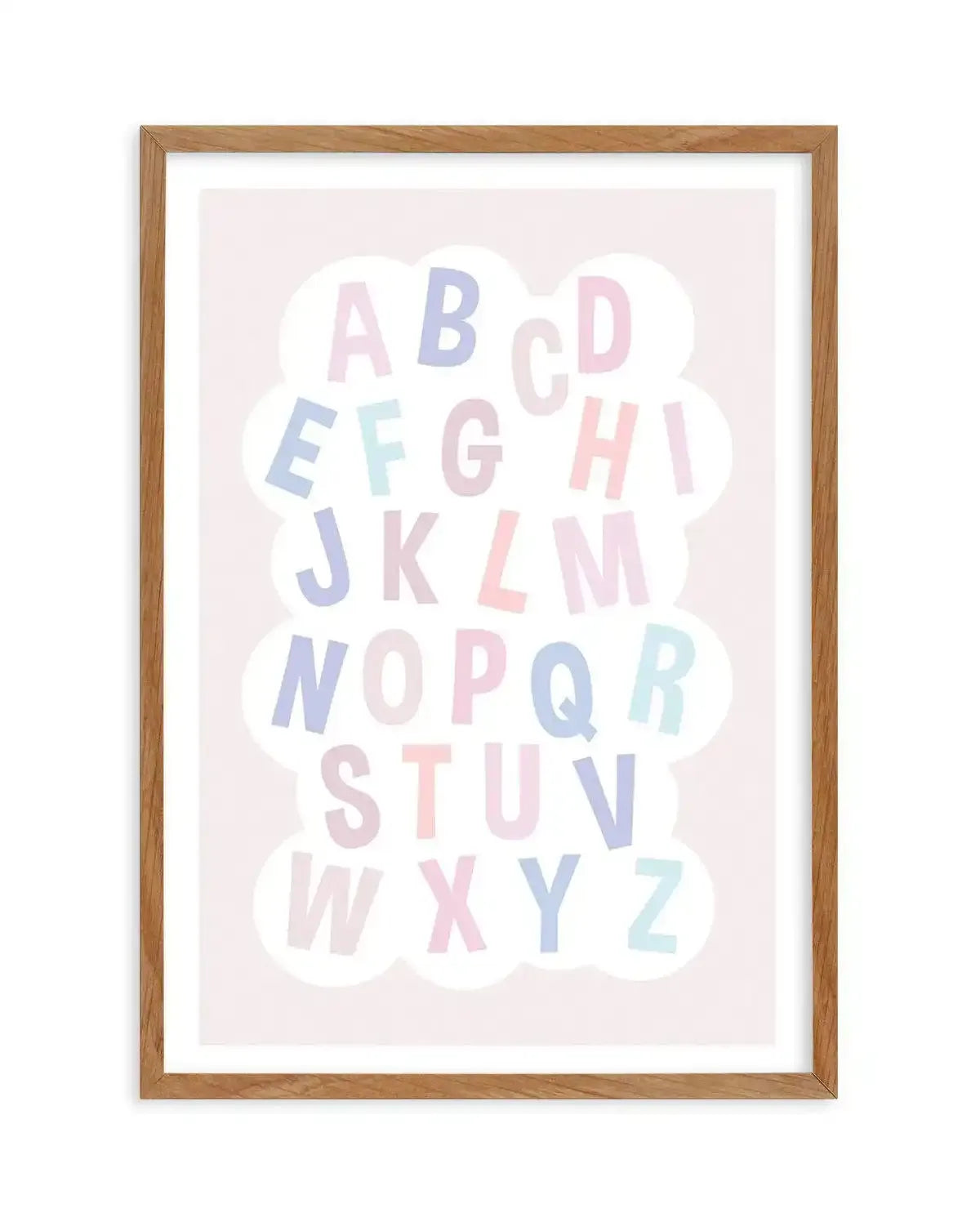 Alphabet Cloud | Pastels Art Print-PRINT-Olive et Oriel-Olive et Oriel-50x70 cm | 19.6" x 27.5"-Walnut-With White Border-Buy-Australian-Art-Prints-Online-with-Olive-et-Oriel-Your-Artwork-Specialists-Austrailia-Decorate-With-Coastal-Photo-Wall-Art-Prints-From-Our-Beach-House-Artwork-Collection-Fine-Poster-and-Framed-Artwork