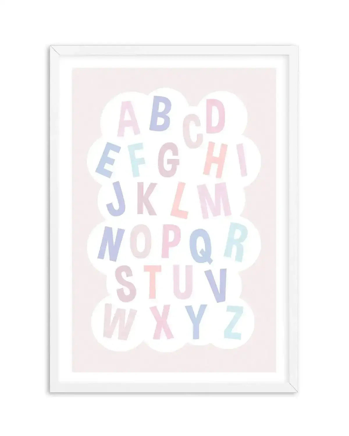 Alphabet Cloud | Pastels Art Print-PRINT-Olive et Oriel-Olive et Oriel-A5 | 5.8" x 8.3" | 14.8 x 21cm-White-With White Border-Buy-Australian-Art-Prints-Online-with-Olive-et-Oriel-Your-Artwork-Specialists-Austrailia-Decorate-With-Coastal-Photo-Wall-Art-Prints-From-Our-Beach-House-Artwork-Collection-Fine-Poster-and-Framed-Artwork