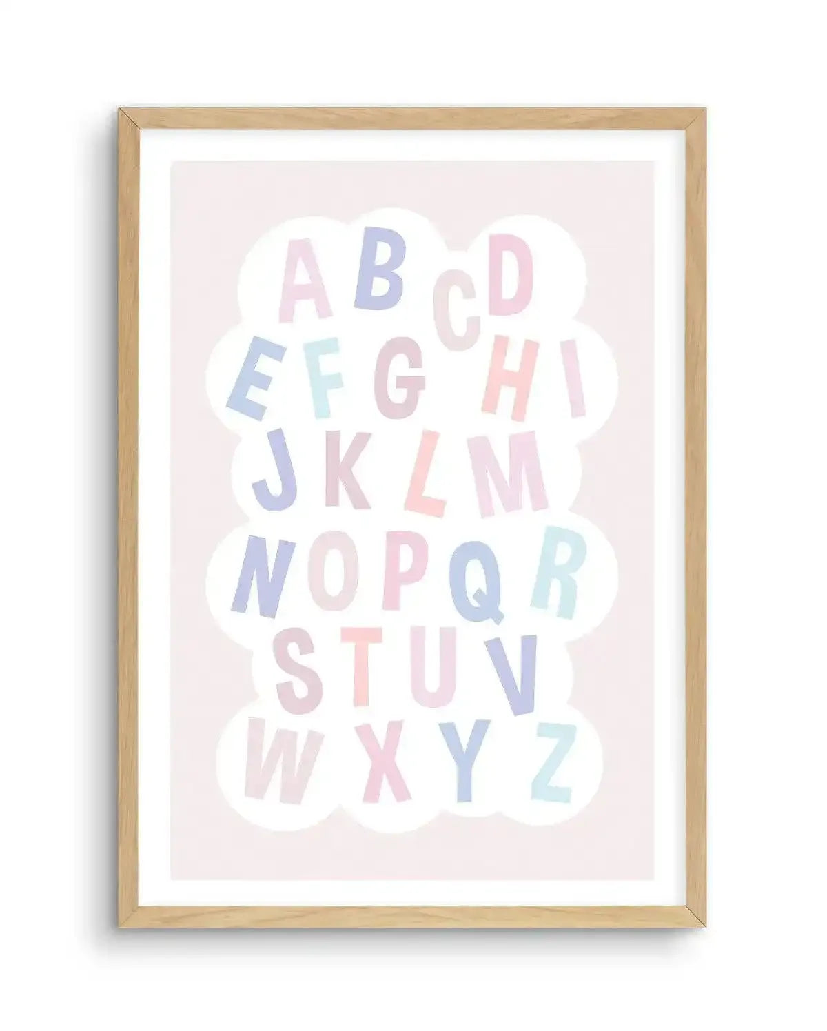 Alphabet Cloud | Pastels Art Print-PRINT-Olive et Oriel-Olive et Oriel-A5 | 5.8" x 8.3" | 14.8 x 21cm-Oak-With White Border-Buy-Australian-Art-Prints-Online-with-Olive-et-Oriel-Your-Artwork-Specialists-Austrailia-Decorate-With-Coastal-Photo-Wall-Art-Prints-From-Our-Beach-House-Artwork-Collection-Fine-Poster-and-Framed-Artwork