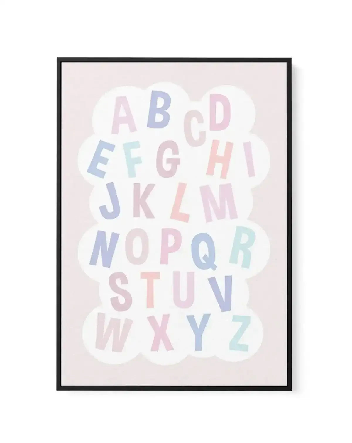 Alphabet Cloud | Pastels | Framed Canvas-CANVAS-You can shop wall art online with Olive et Oriel for everything from abstract art to fun kids wall art. Our beautiful modern art prints and canvas art are available from large canvas prints to wall art paintings and our proudly Australian artwork collection offers only the highest quality framed large wall art and canvas art Australia - You can buy fashion photography prints or Hampton print posters and paintings on canvas from Olive et Oriel and h