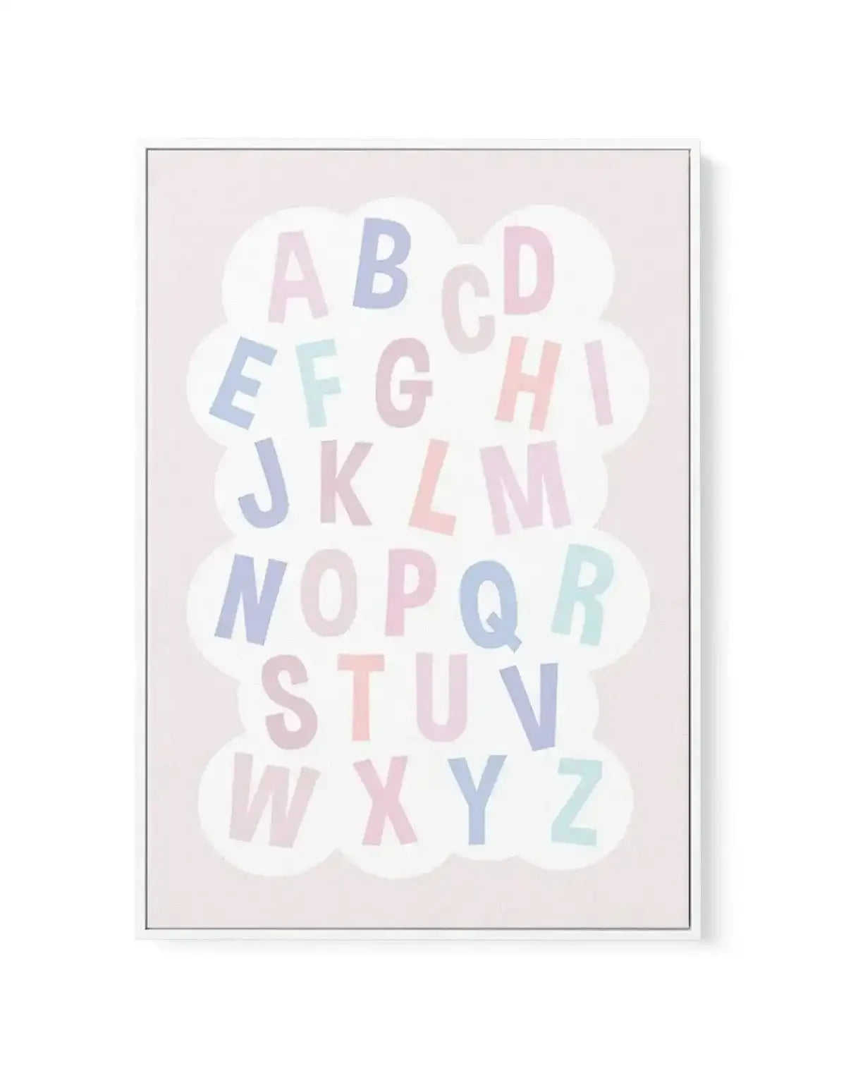 Alphabet Cloud | Pastels | Framed Canvas-CANVAS-You can shop wall art online with Olive et Oriel for everything from abstract art to fun kids wall art. Our beautiful modern art prints and canvas art are available from large canvas prints to wall art paintings and our proudly Australian artwork collection offers only the highest quality framed large wall art and canvas art Australia - You can buy fashion photography prints or Hampton print posters and paintings on canvas from Olive et Oriel and h