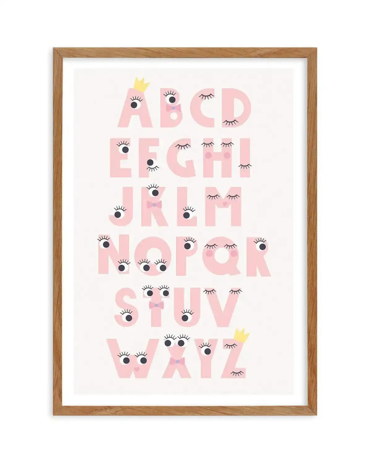 Alphabet Funny Eyes Art Print-PRINT-Olive et Oriel-Olive et Oriel-50x70 cm | 19.6" x 27.5"-Walnut-With White Border-Buy-Australian-Art-Prints-Online-with-Olive-et-Oriel-Your-Artwork-Specialists-Austrailia-Decorate-With-Coastal-Photo-Wall-Art-Prints-From-Our-Beach-House-Artwork-Collection-Fine-Poster-and-Framed-Artwork