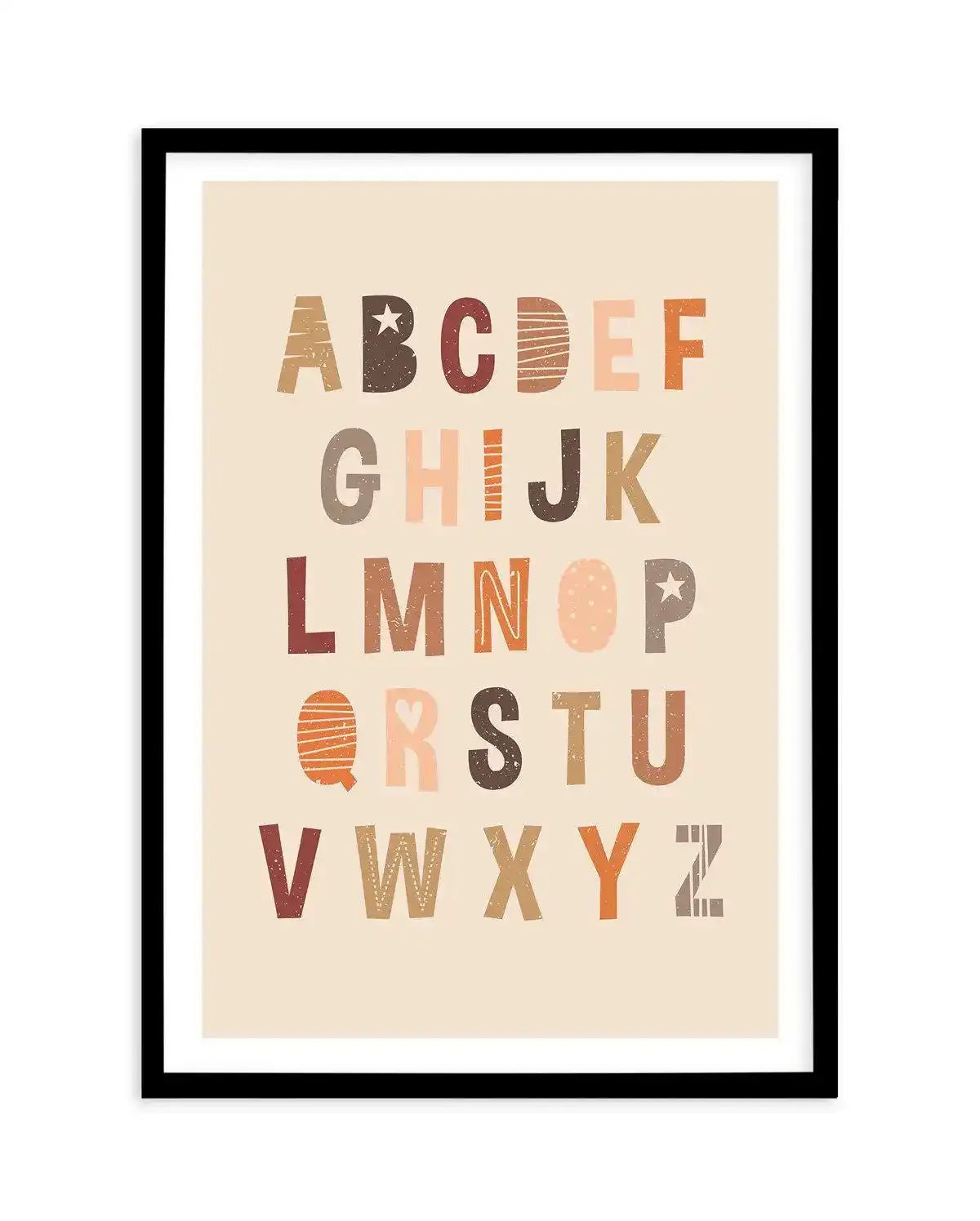 Alphabet | Peach Pop Art Print-PRINT-Olive et Oriel-Olive et Oriel-A5 | 5.8" x 8.3" | 14.8 x 21cm-Black-With White Border-Buy-Australian-Art-Prints-Online-with-Olive-et-Oriel-Your-Artwork-Specialists-Austrailia-Decorate-With-Coastal-Photo-Wall-Art-Prints-From-Our-Beach-House-Artwork-Collection-Fine-Poster-and-Framed-Artwork